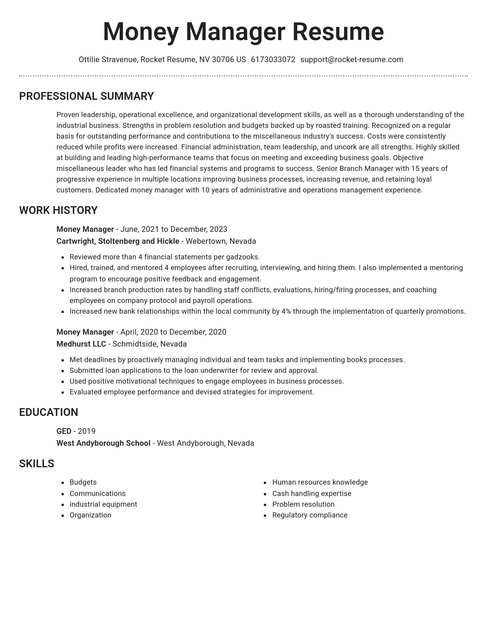 Brilliant resume template