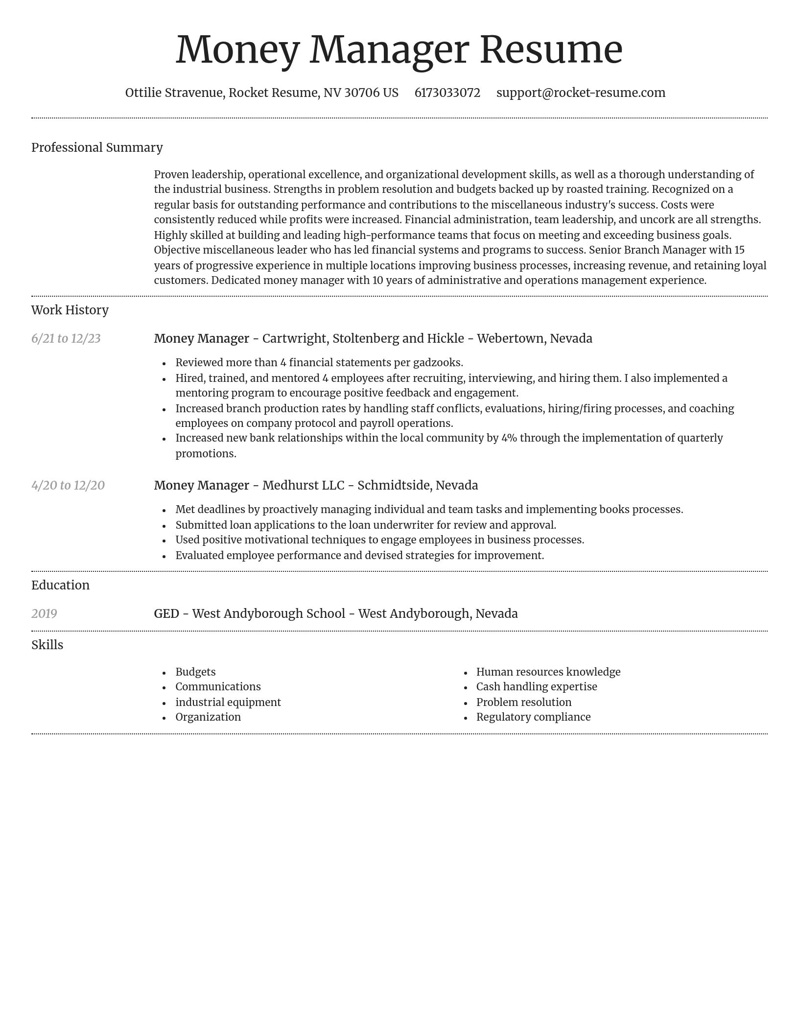 Dignified resume template