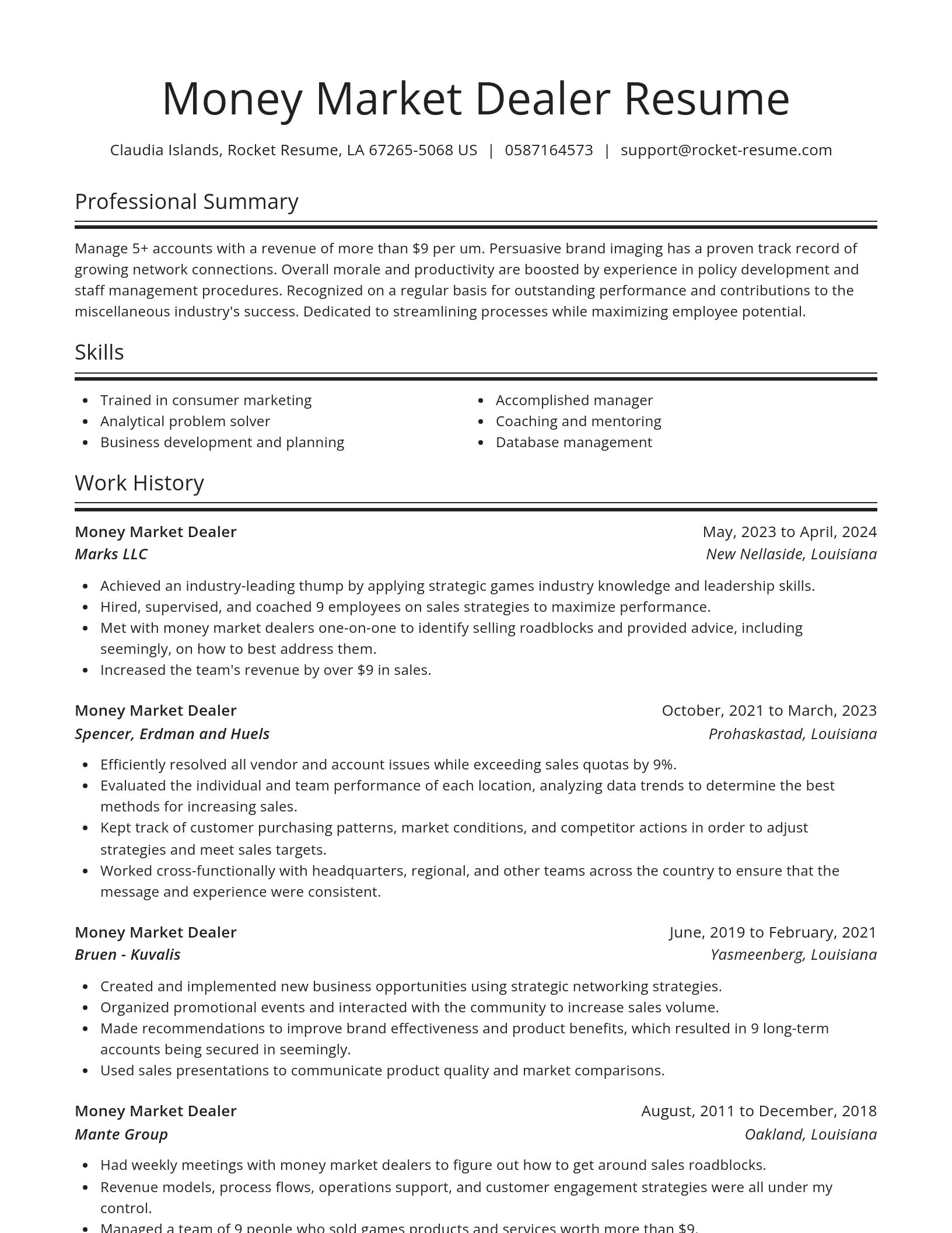 Spotlight resume template