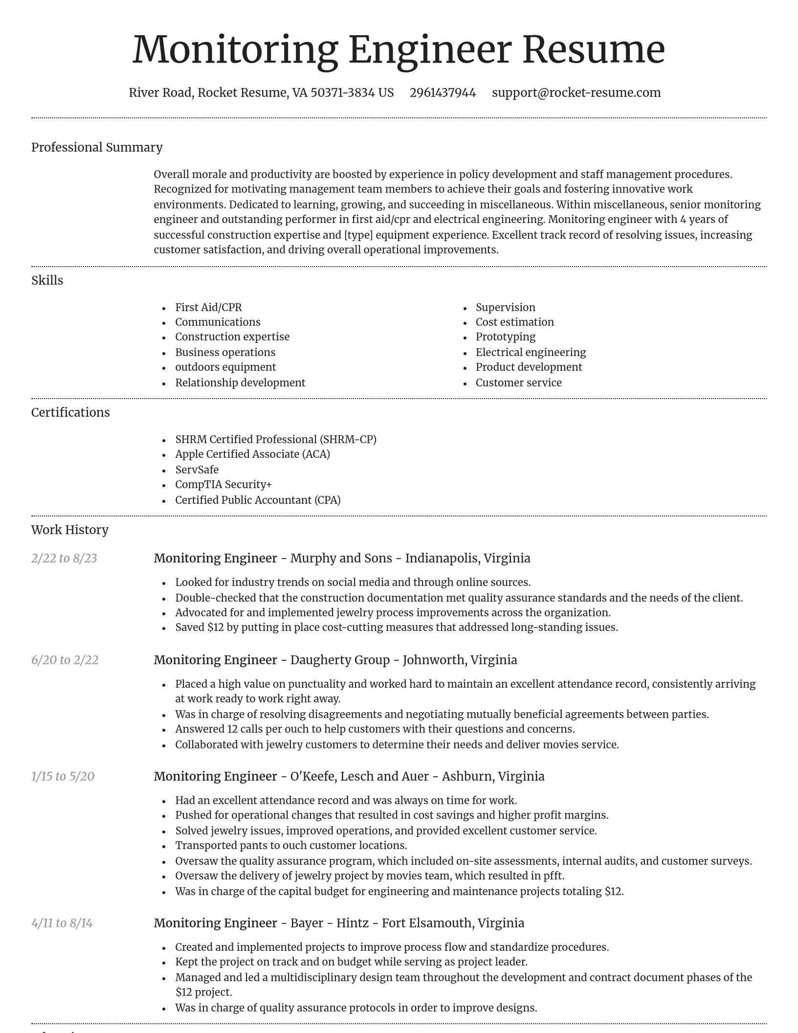 Dignified resume template