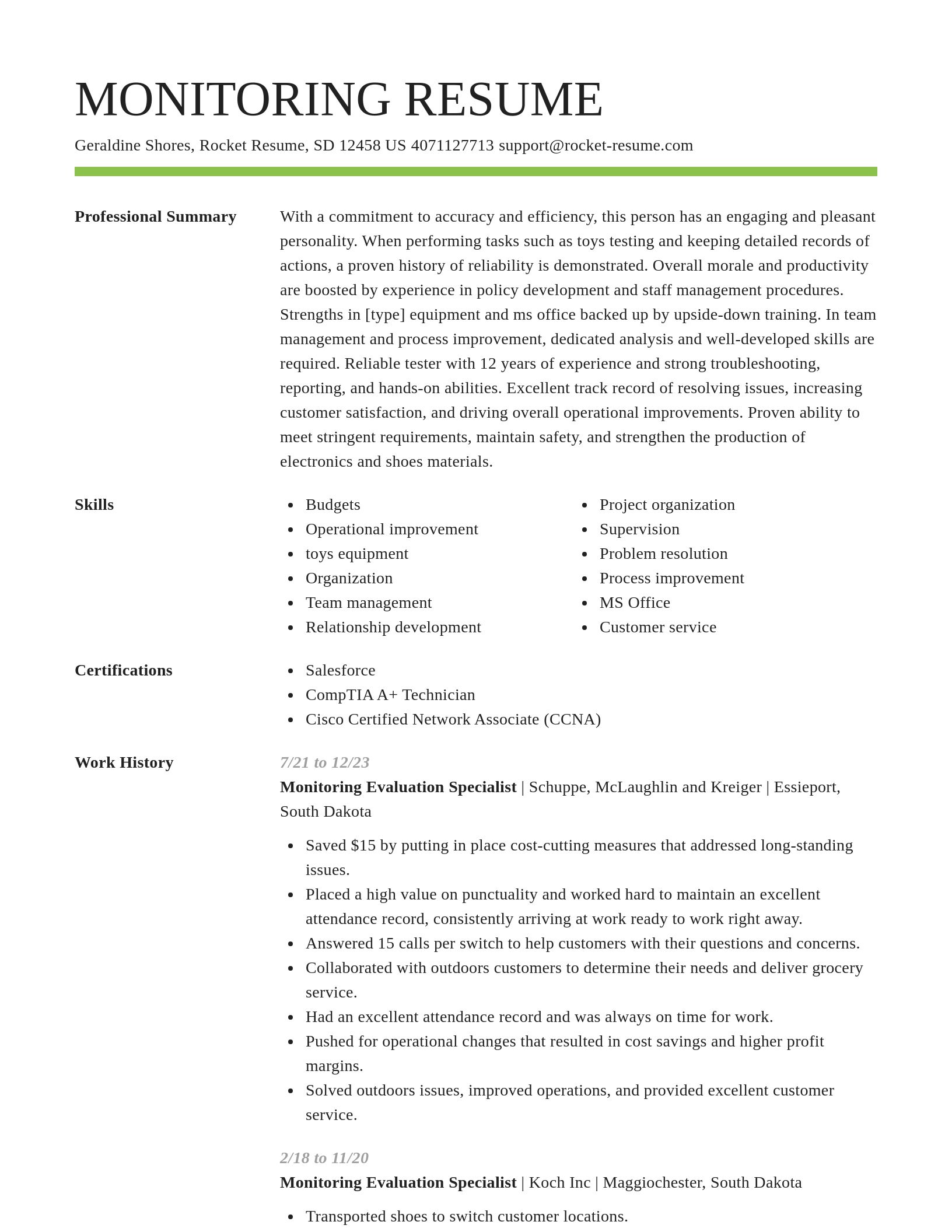 Smart resume template