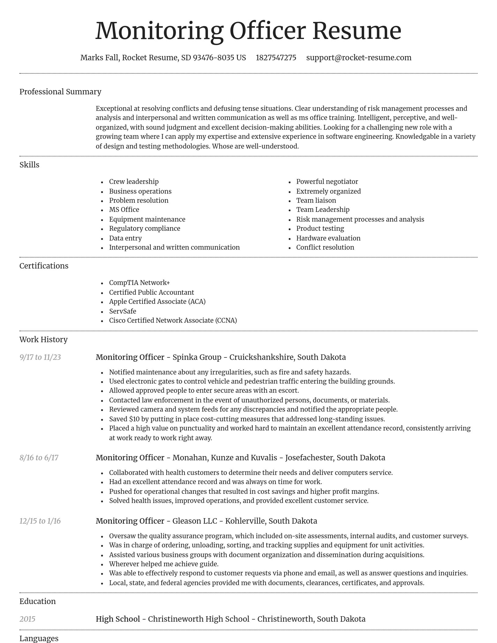 Dignified resume template