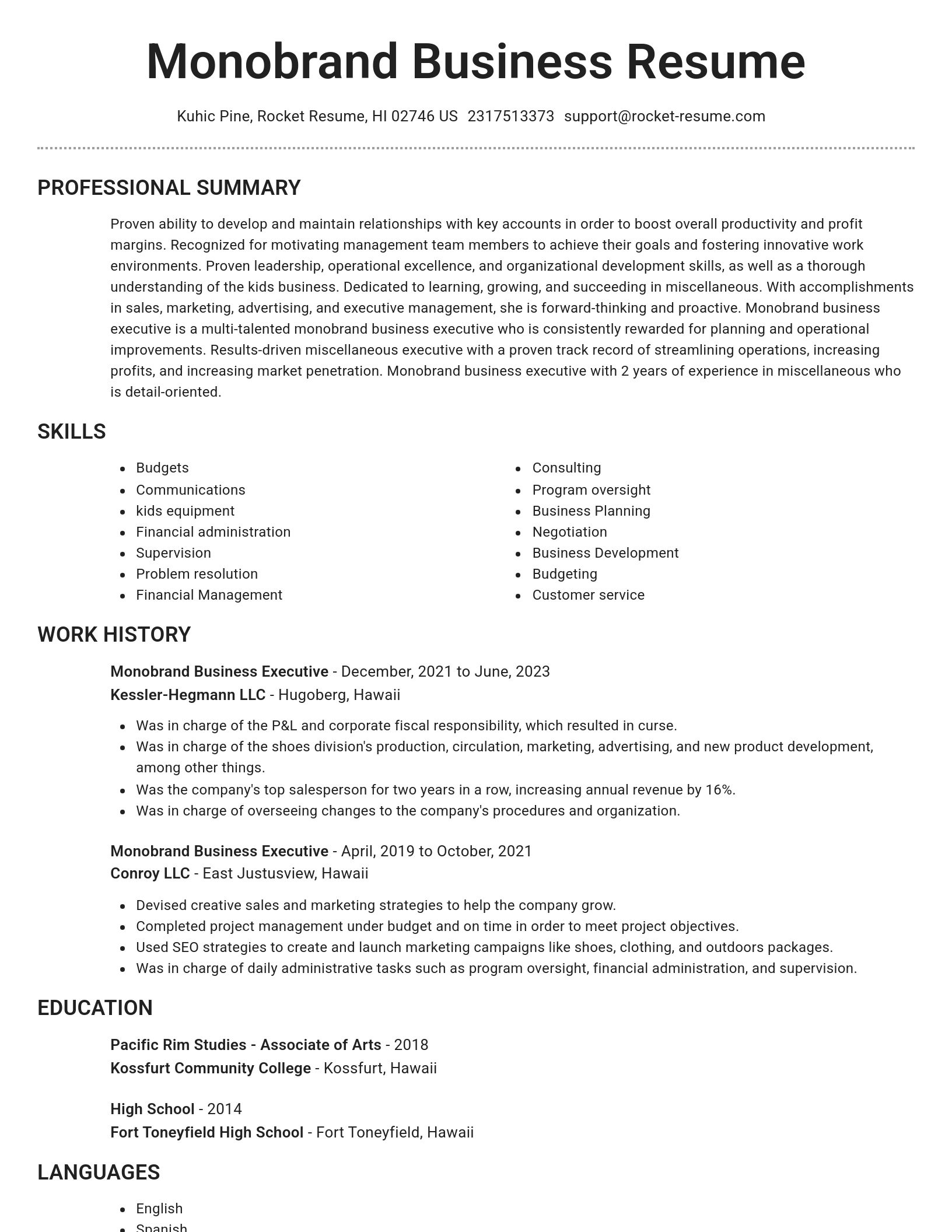 Brilliant resume template