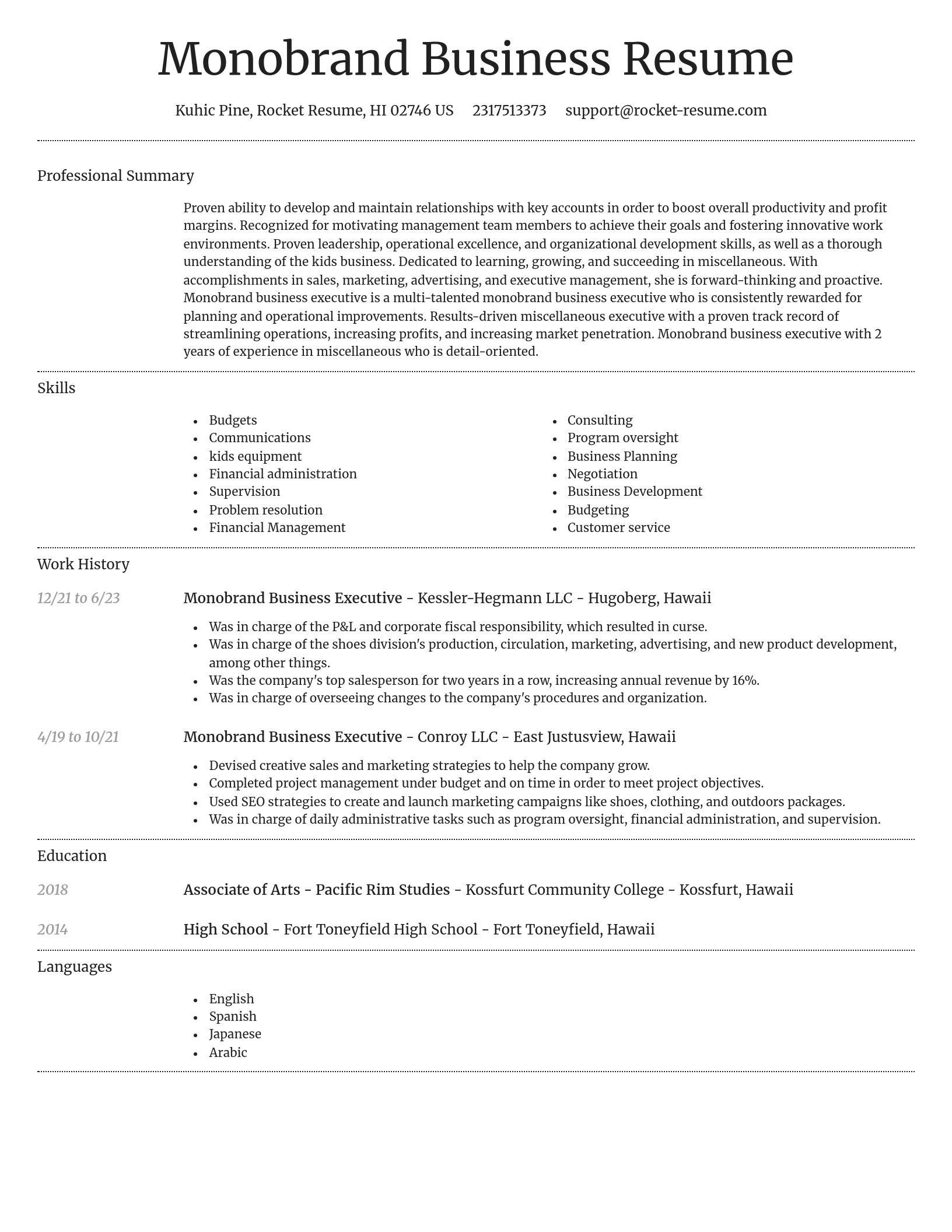 Dignified resume template