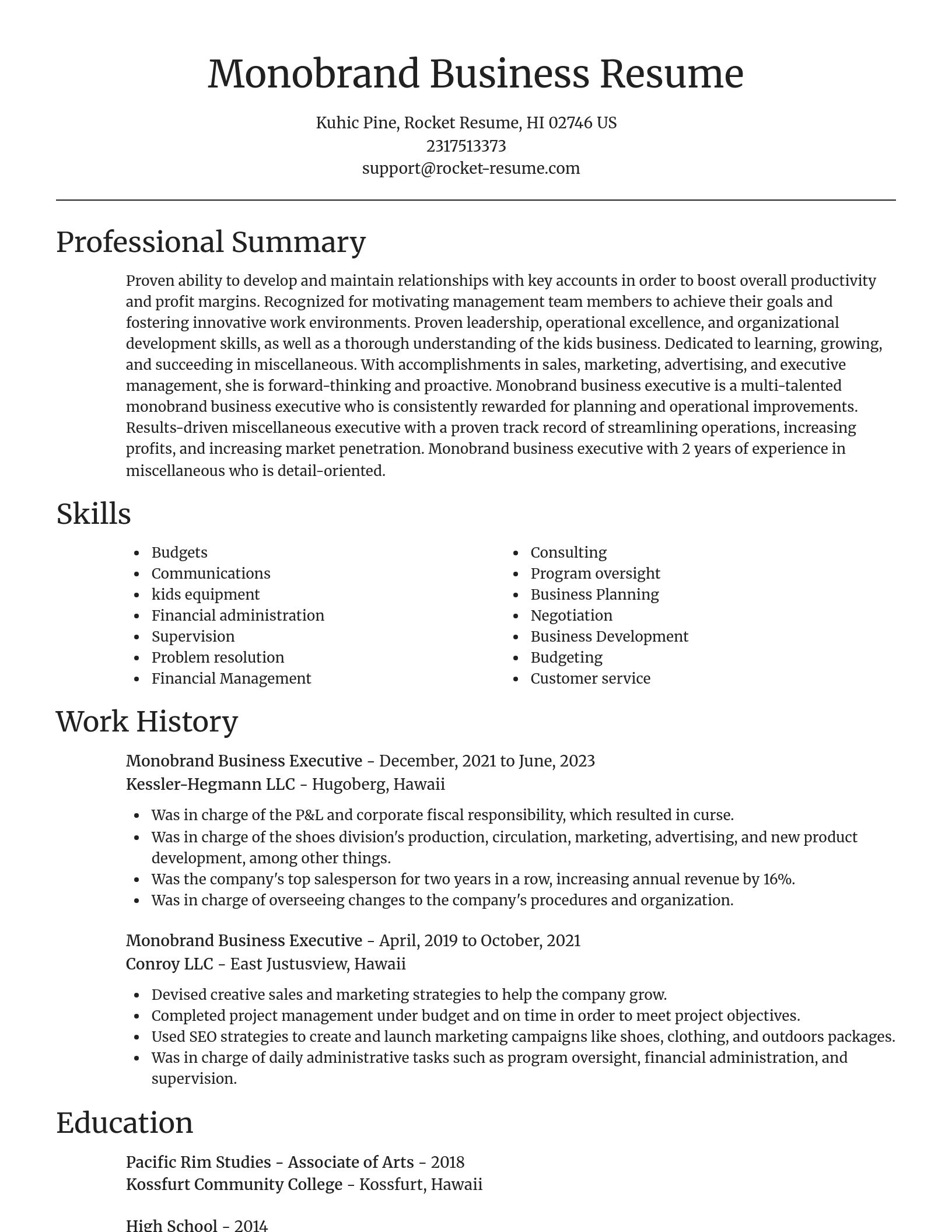Focal Point resume template