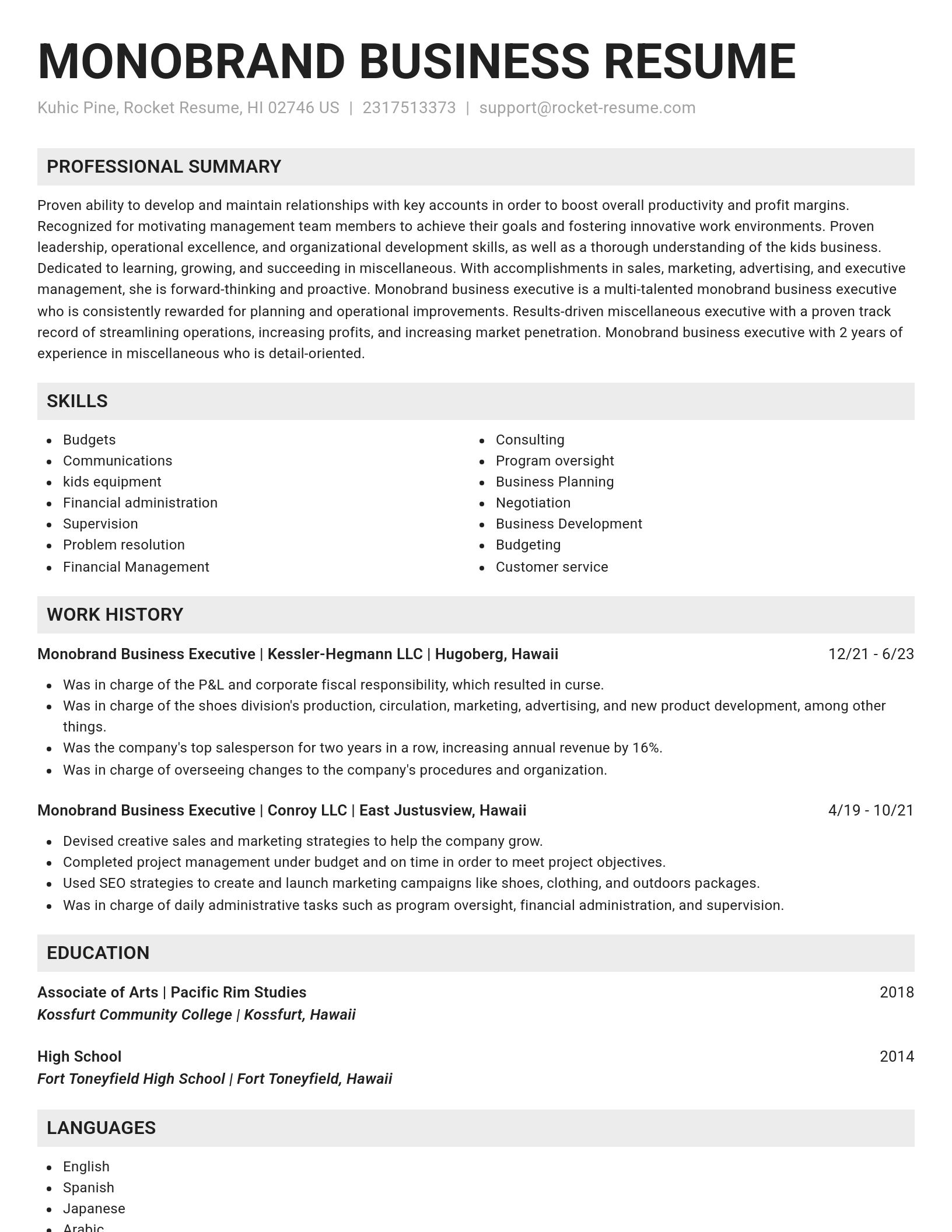 Genius resume template