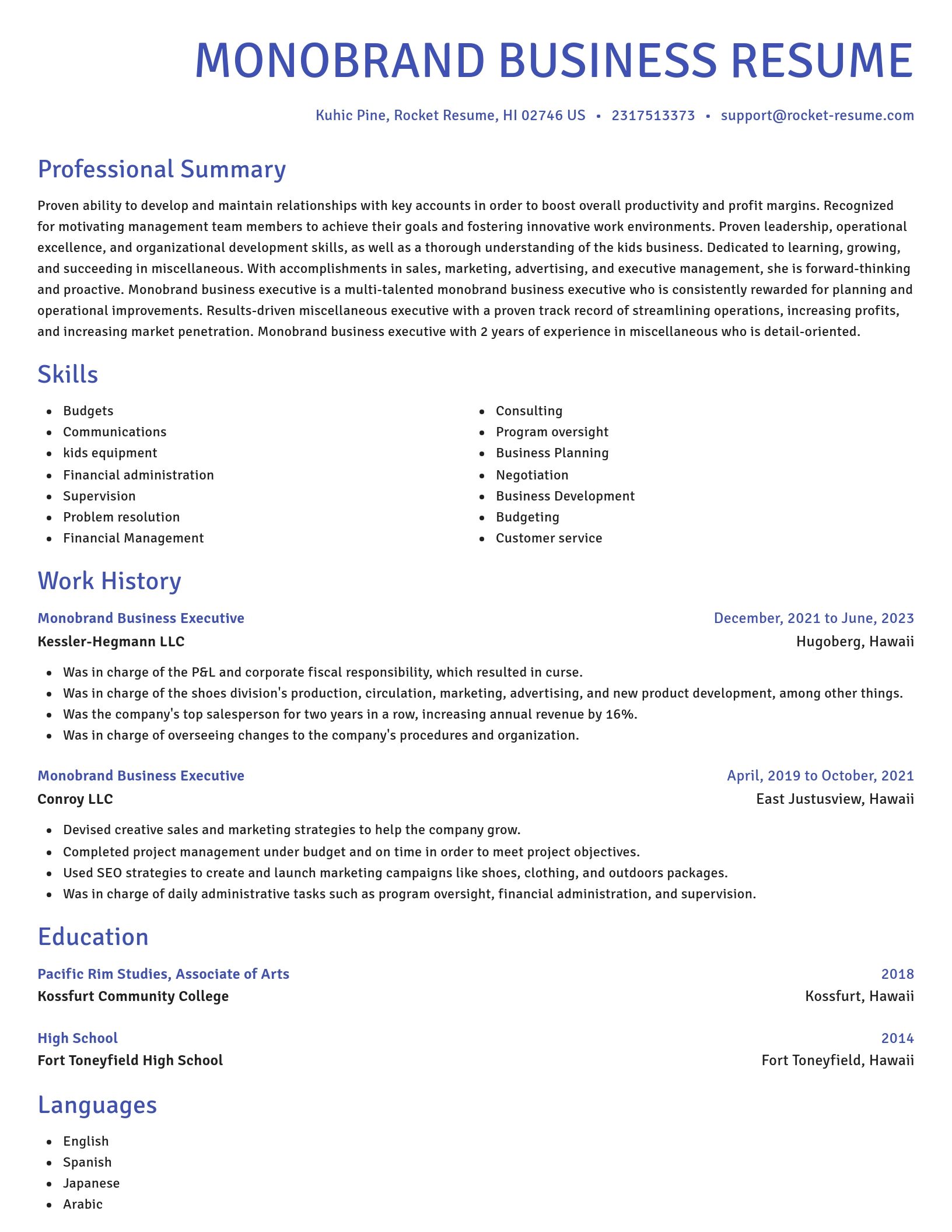Novel resume template