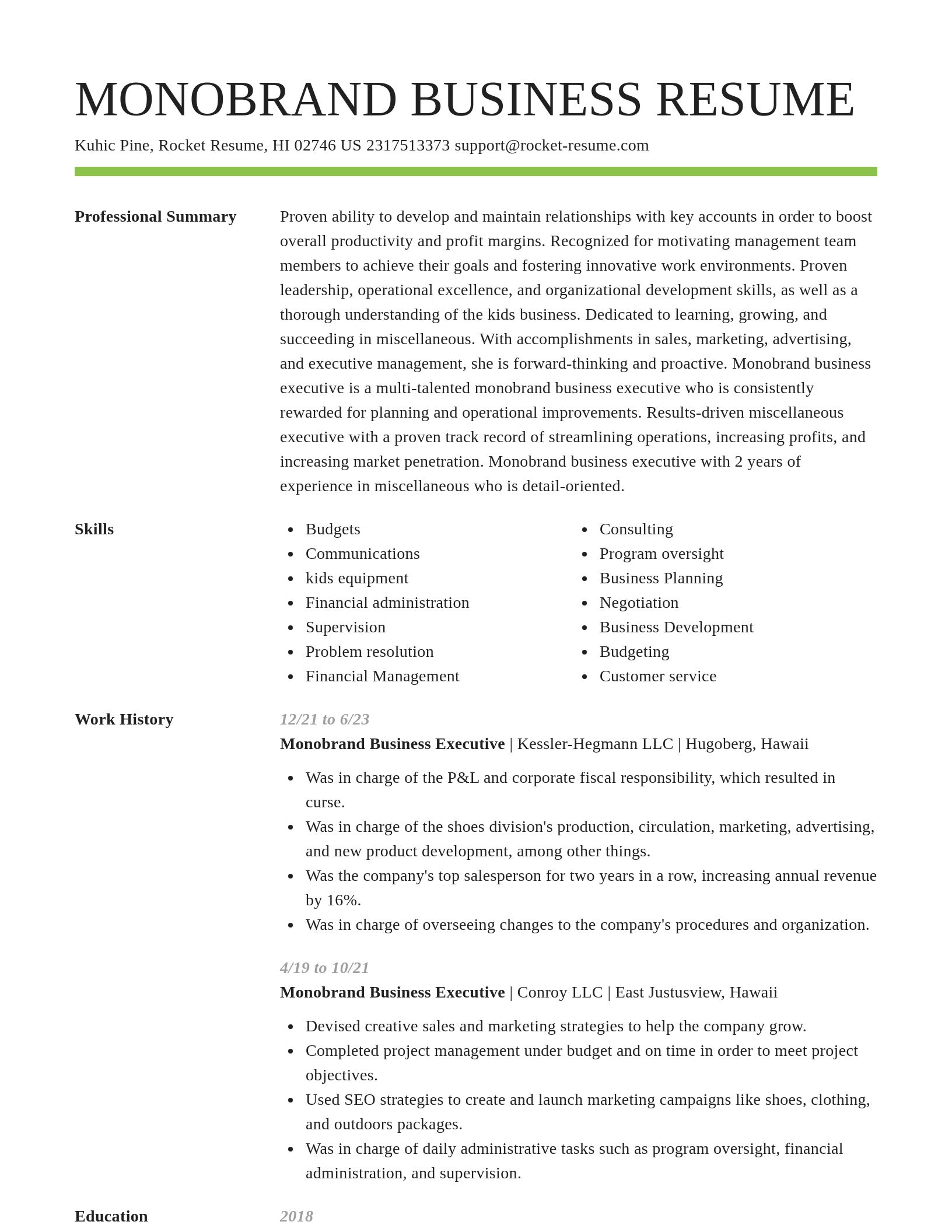 Smart resume template
