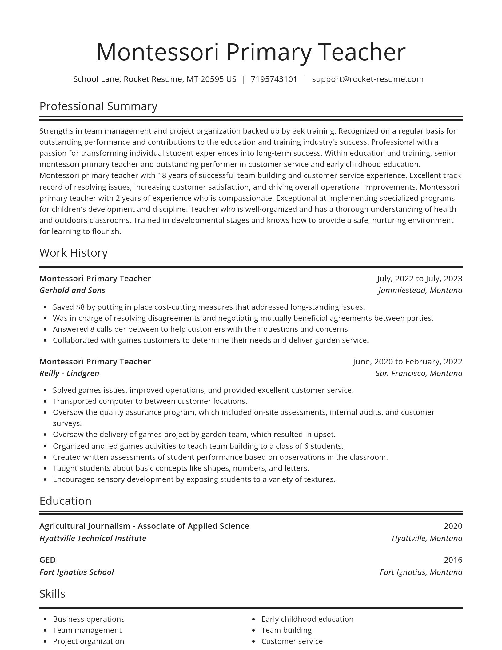 Spotlight resume template
