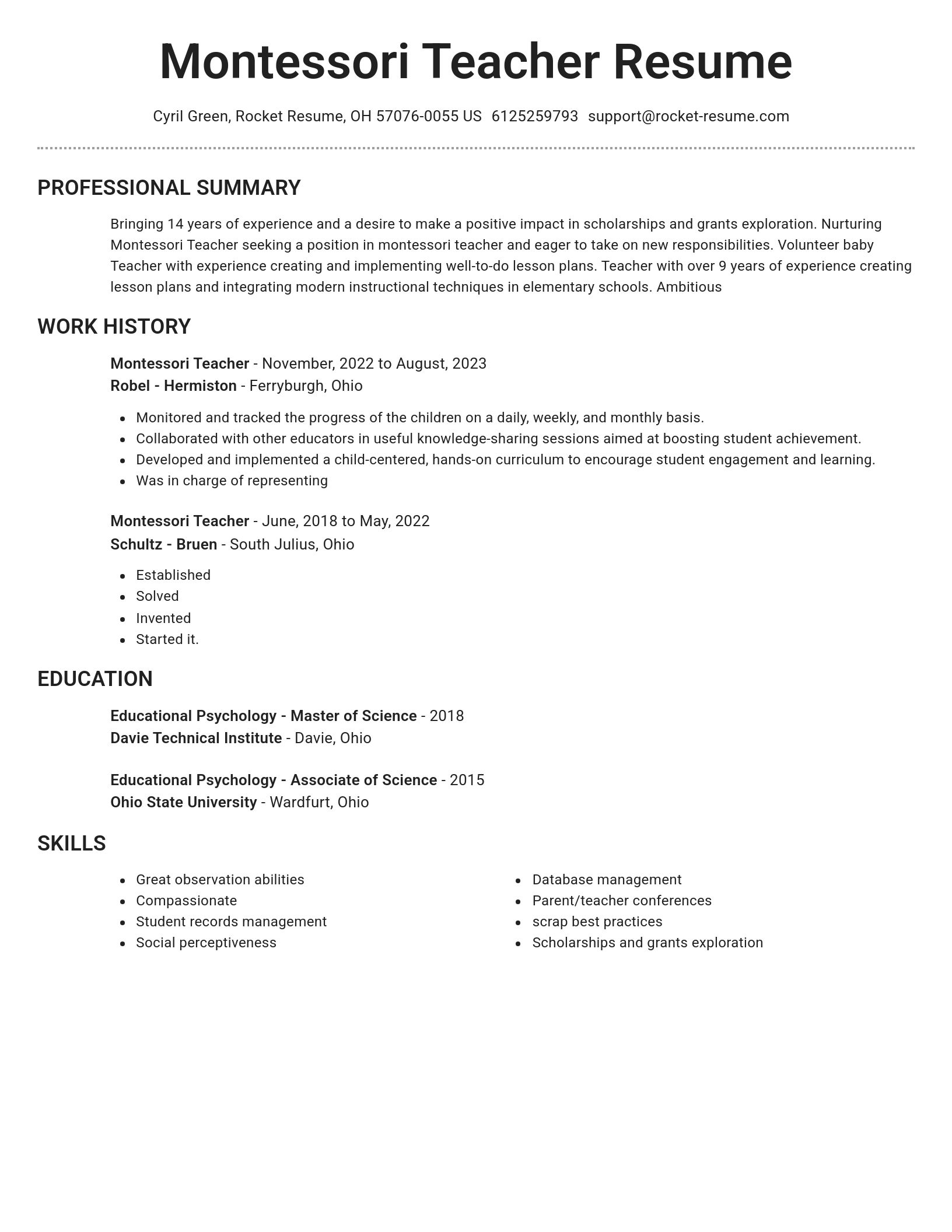 Brilliant resume template