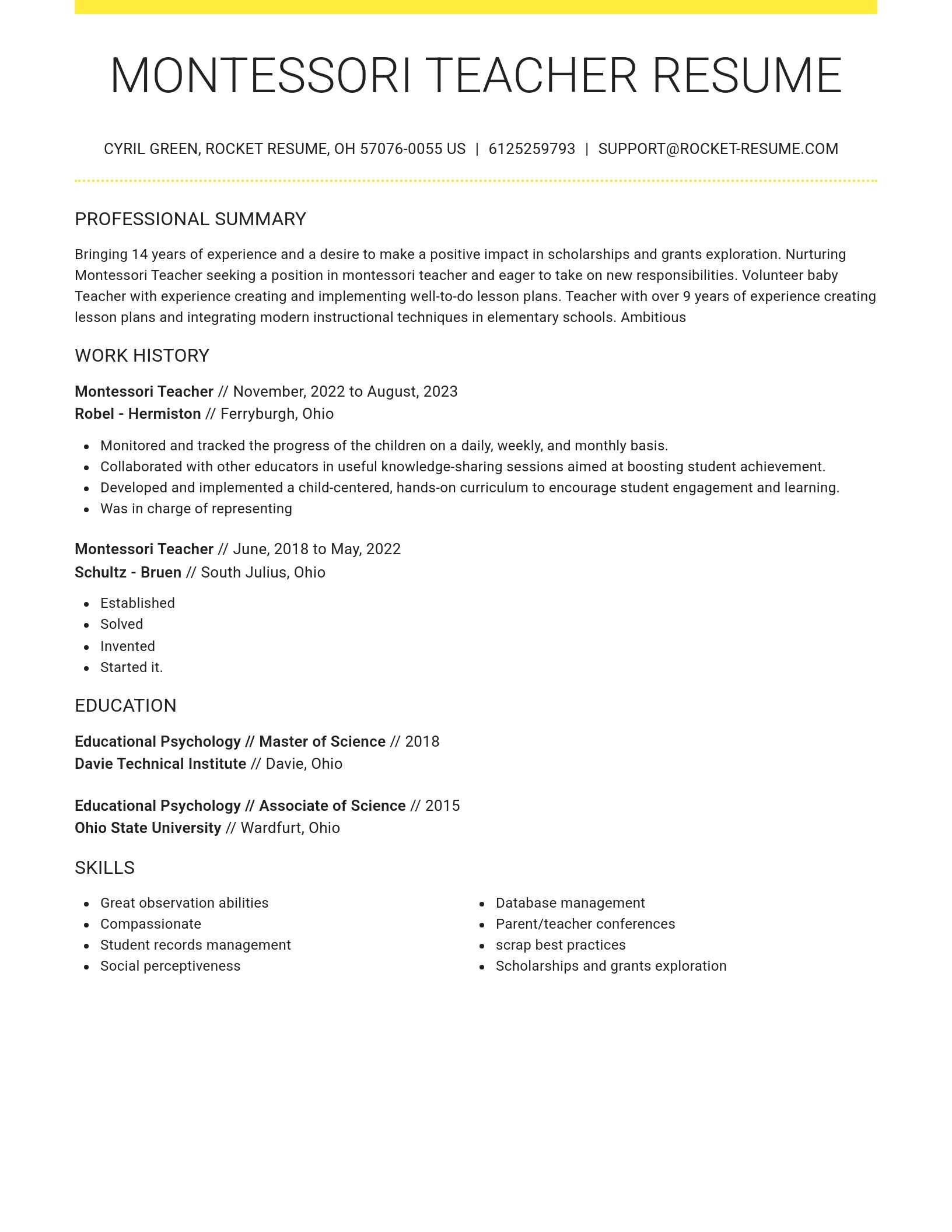 Grand resume template