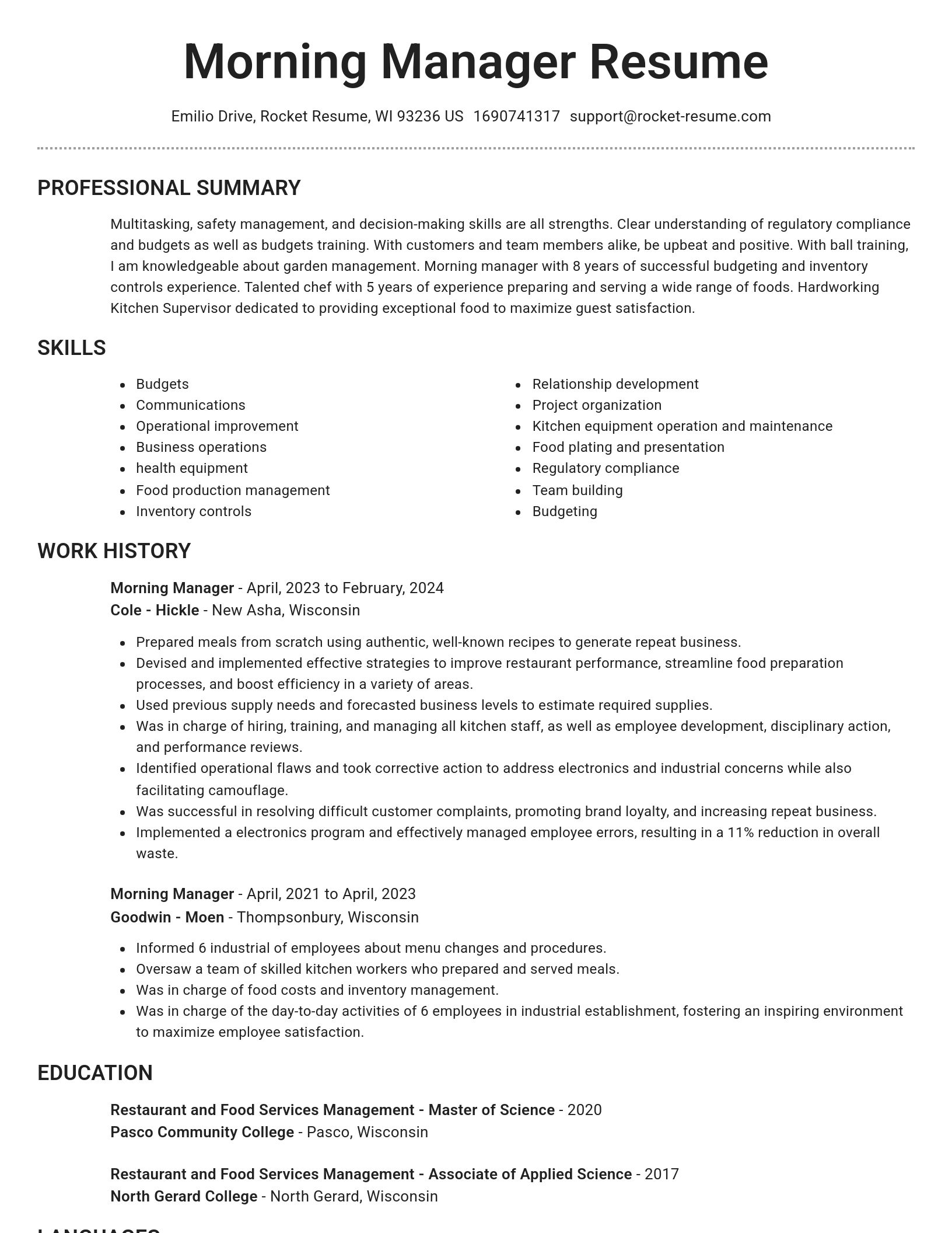 Brilliant resume template
