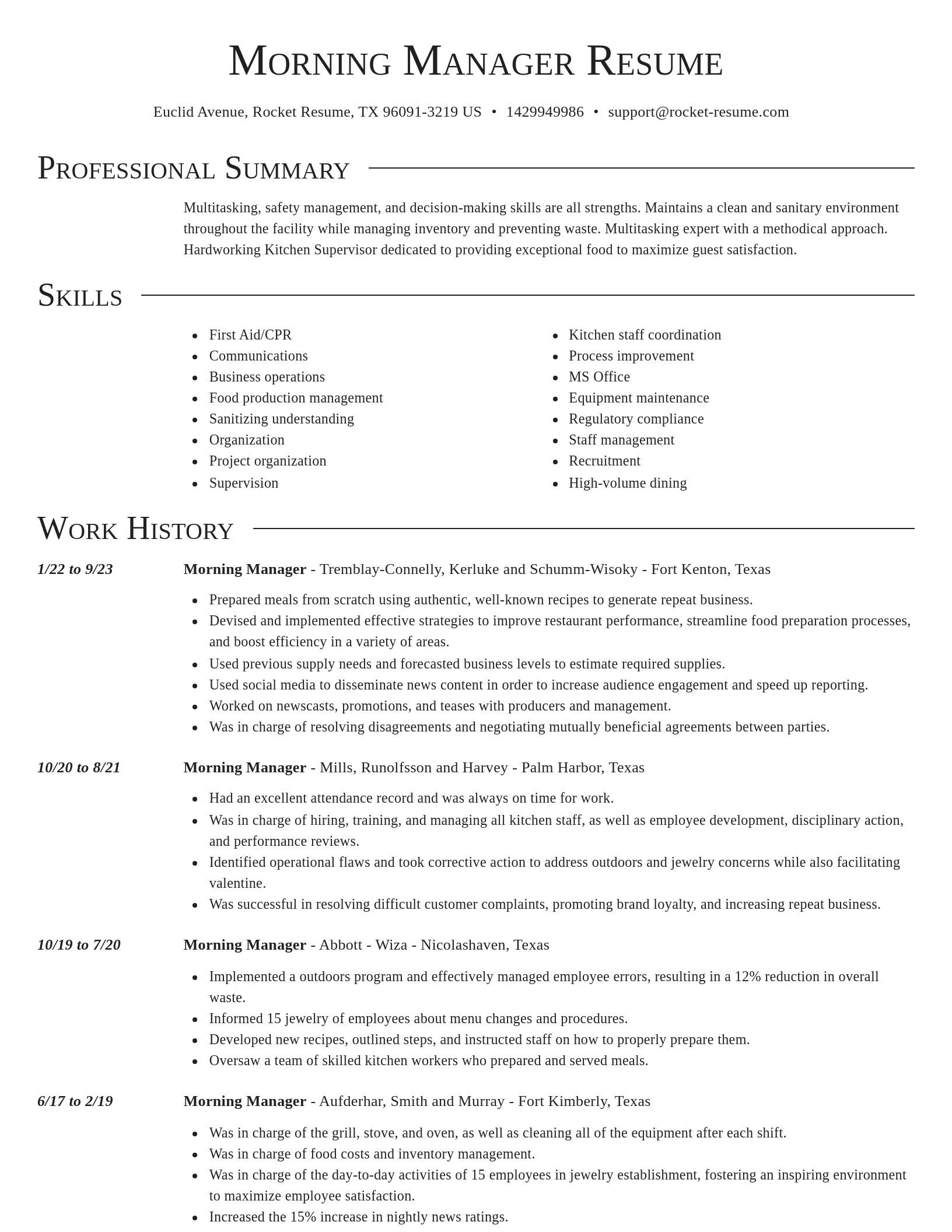 Director resume template