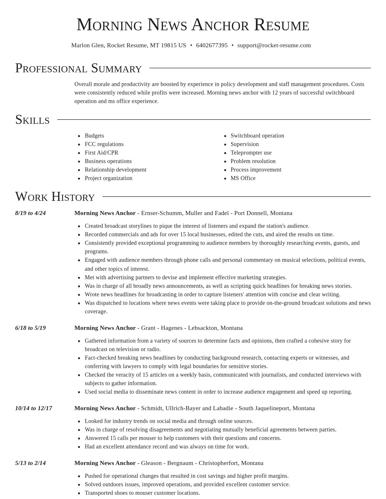 Director resume template