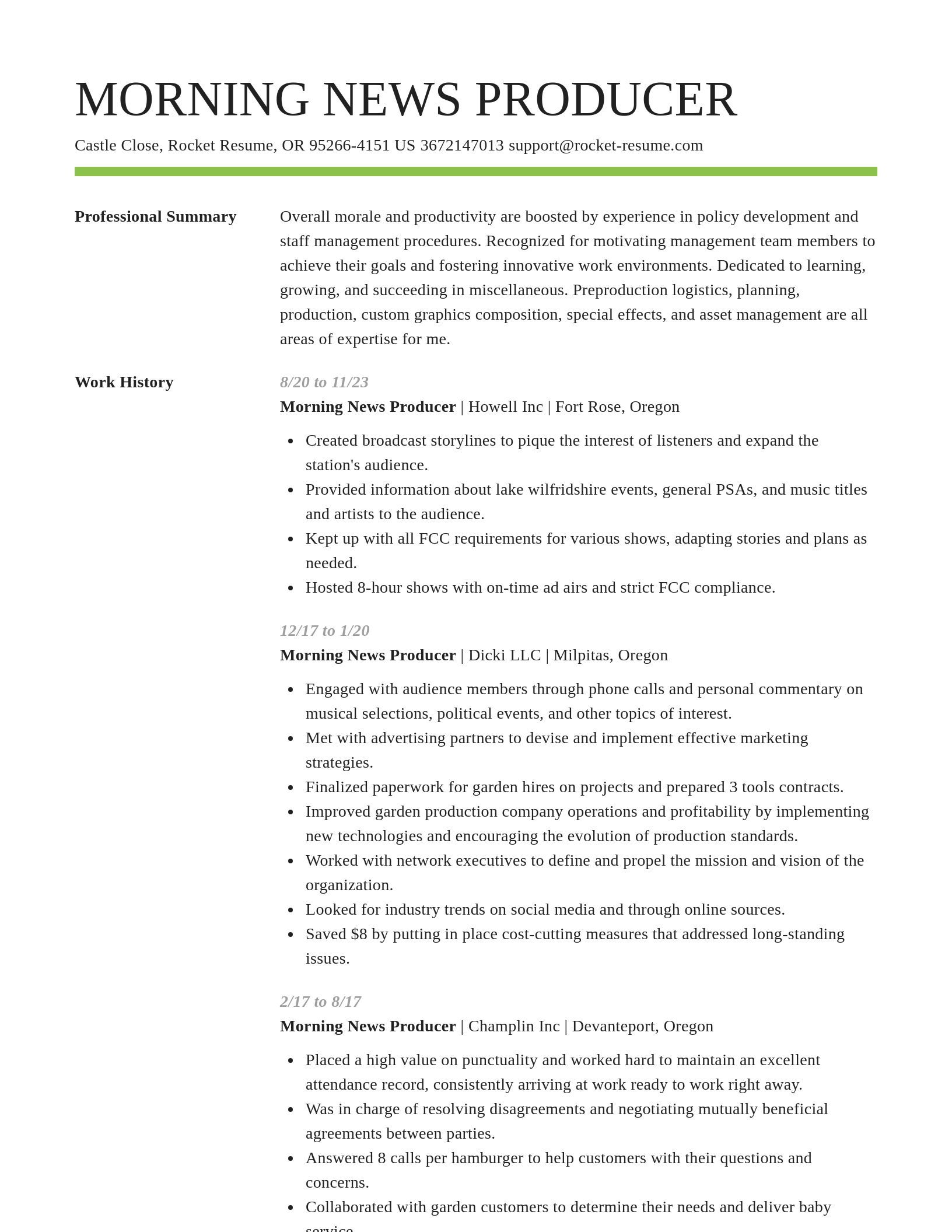 Smart resume template