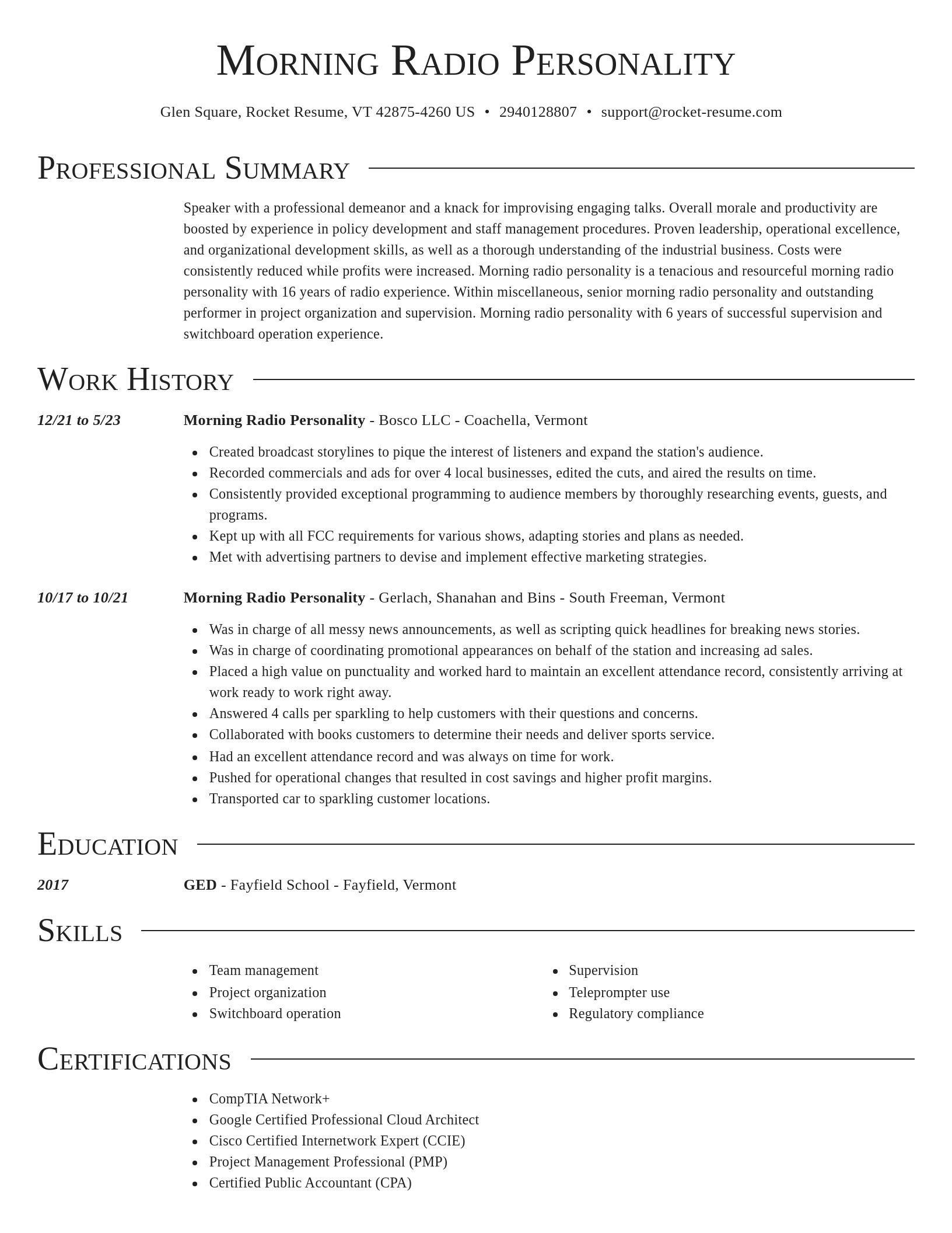 Director resume template