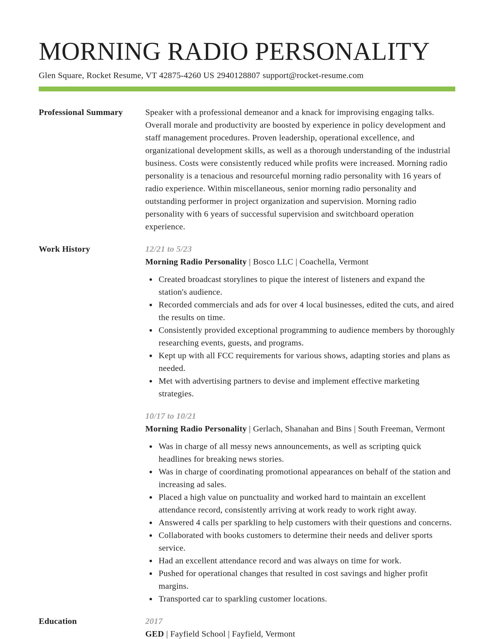 Smart resume template