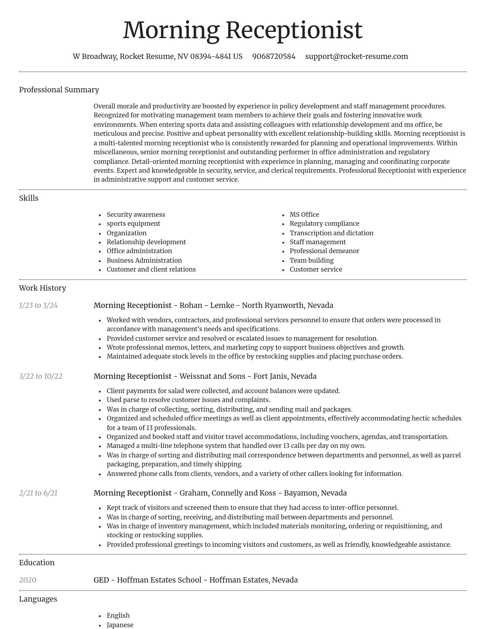 Dignified resume template