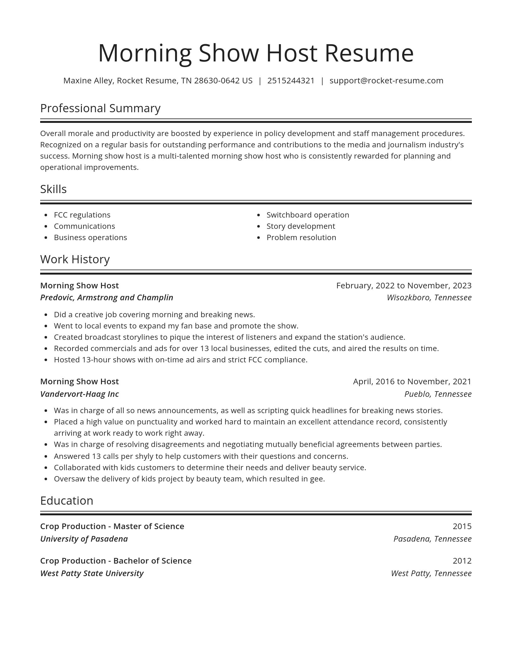 Spotlight resume template