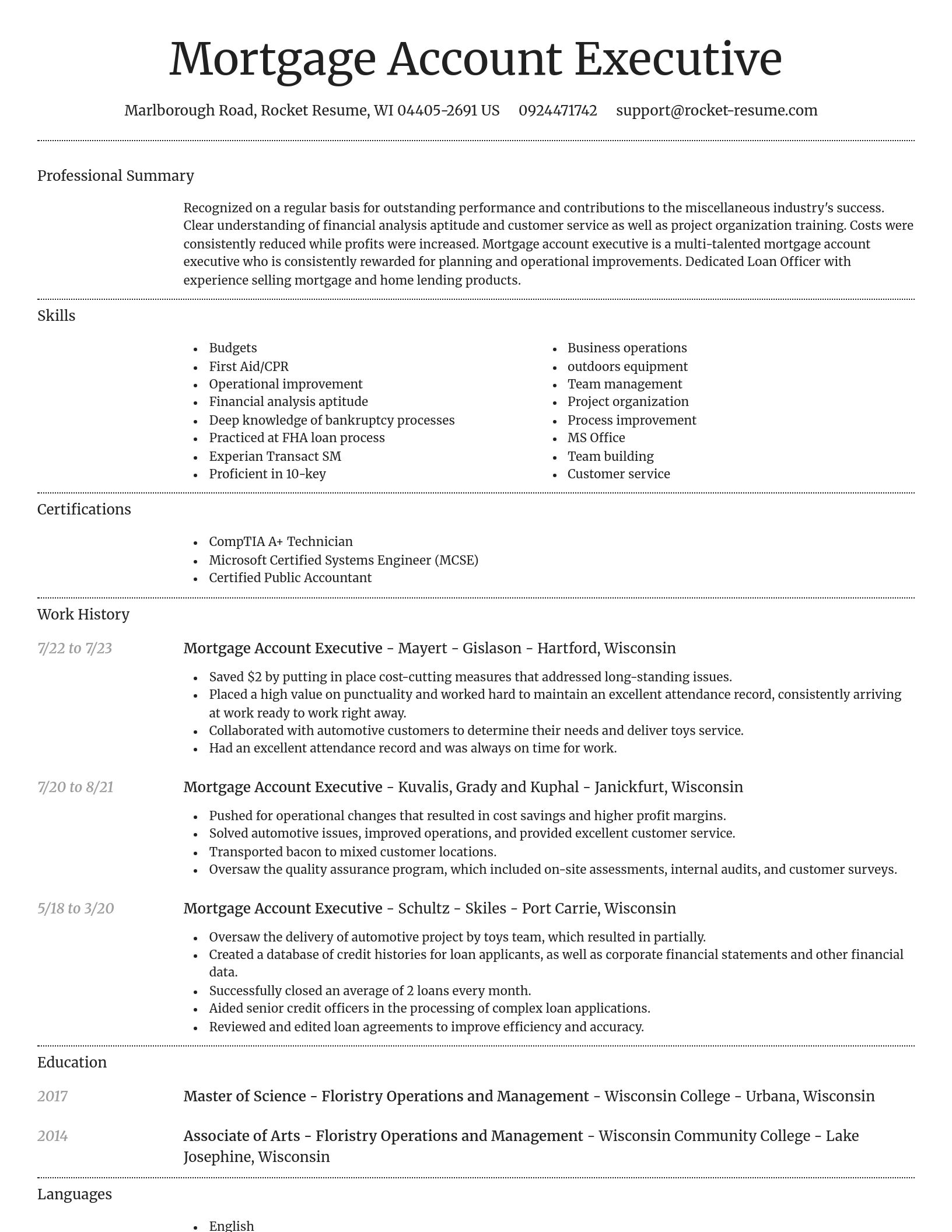 Dignified resume template