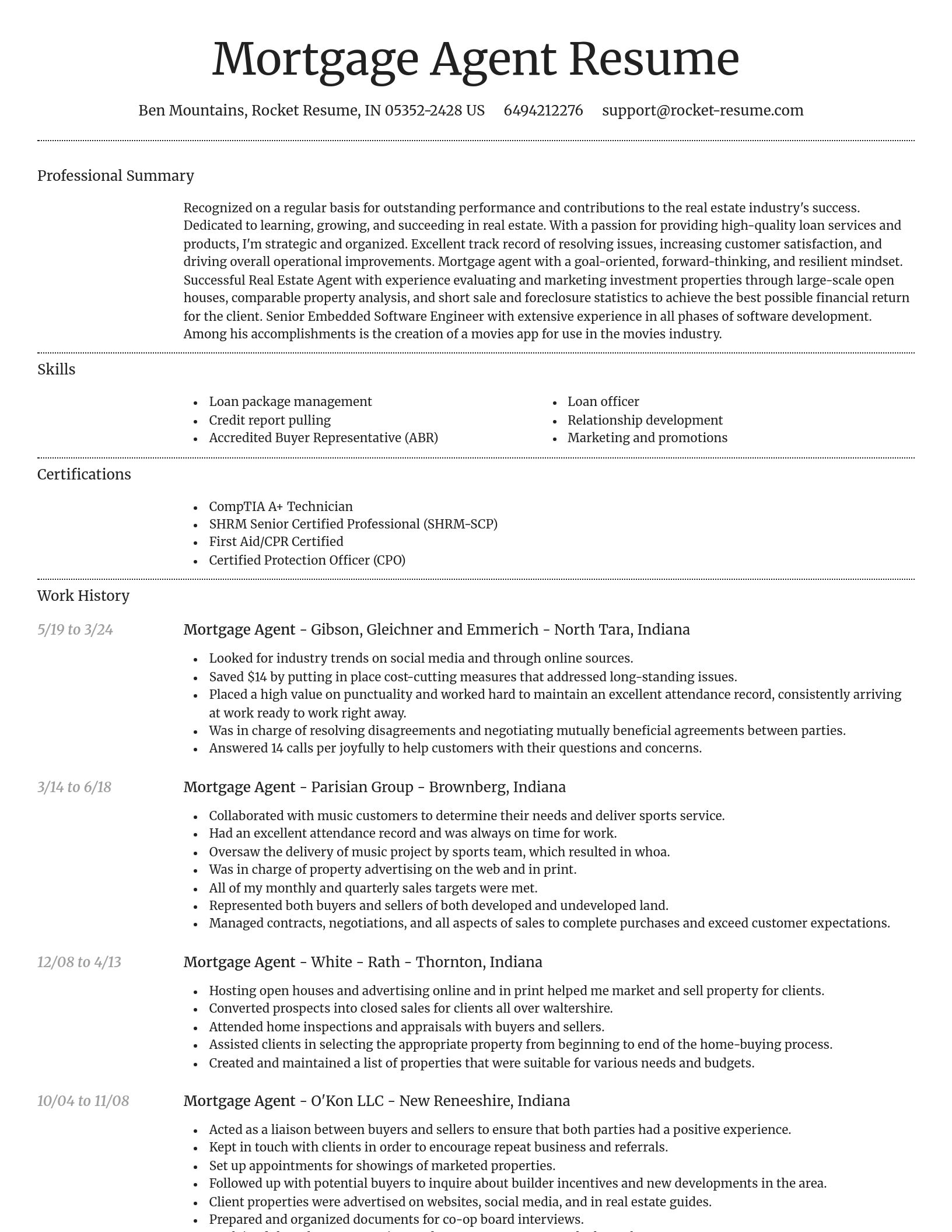 Dignified resume template