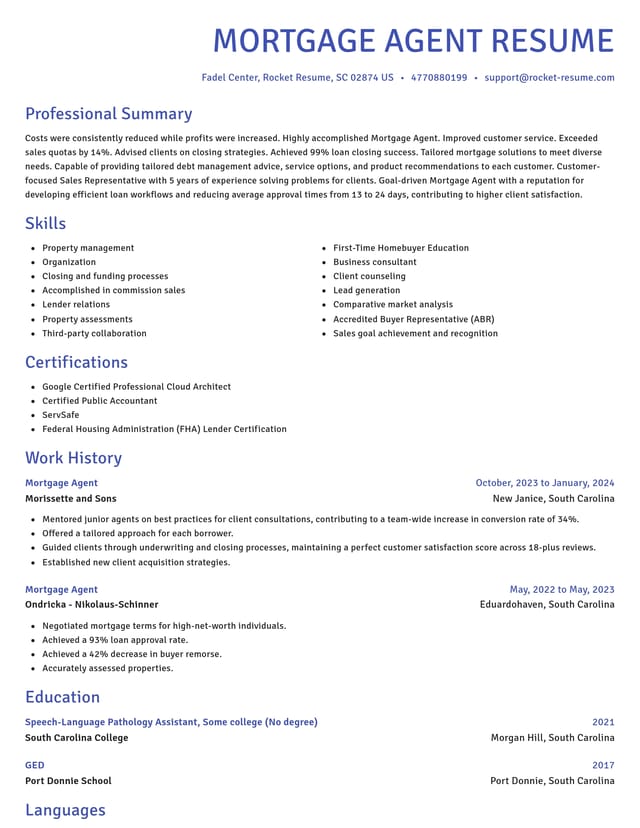Novel resume template