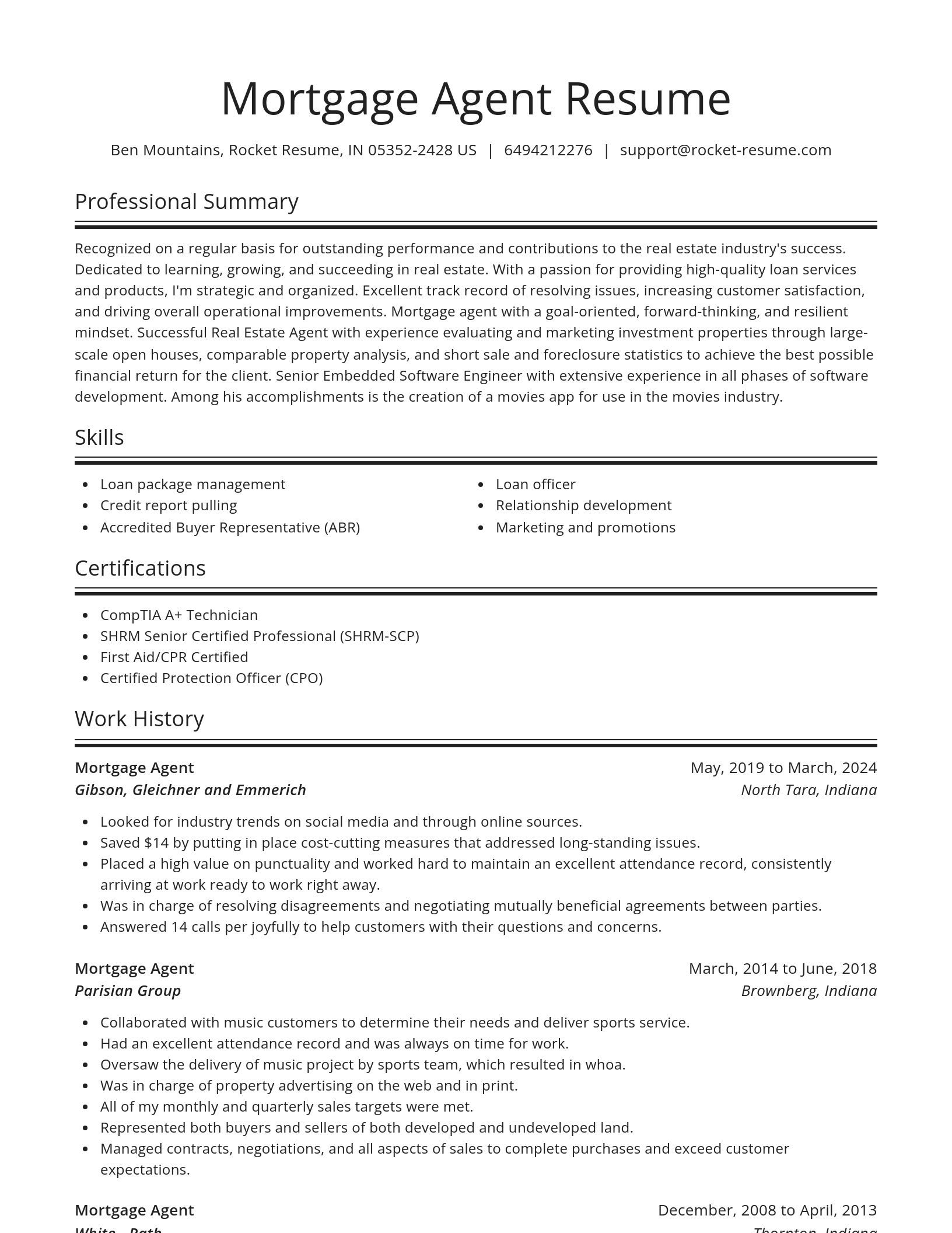 Spotlight resume template
