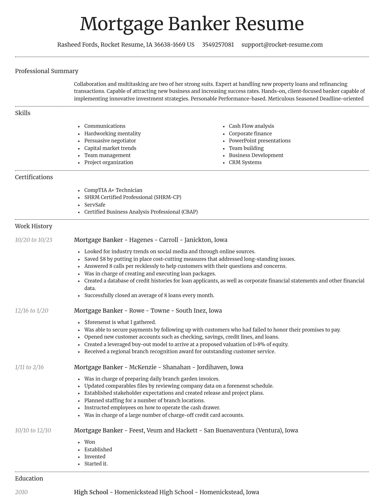 Dignified resume template