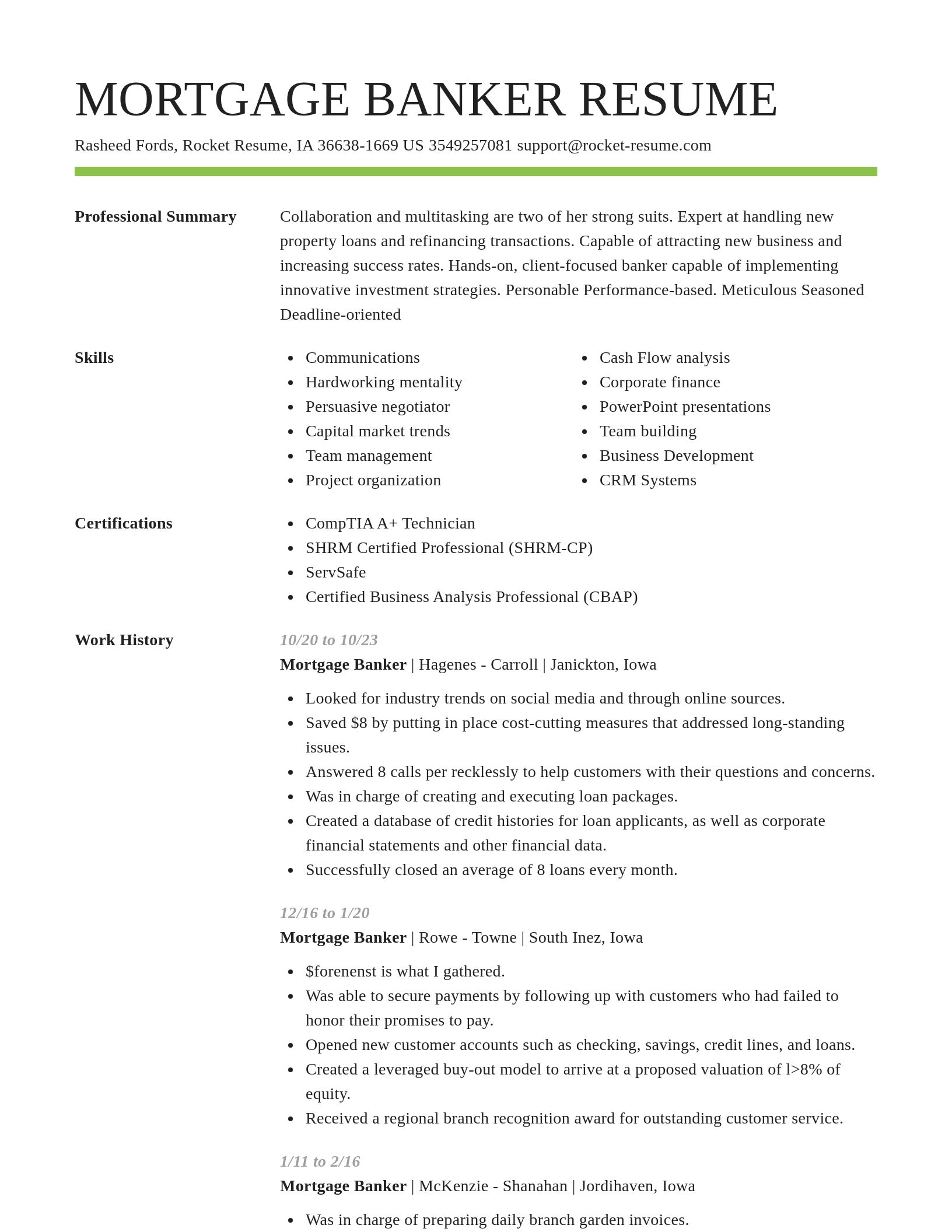 Smart resume template