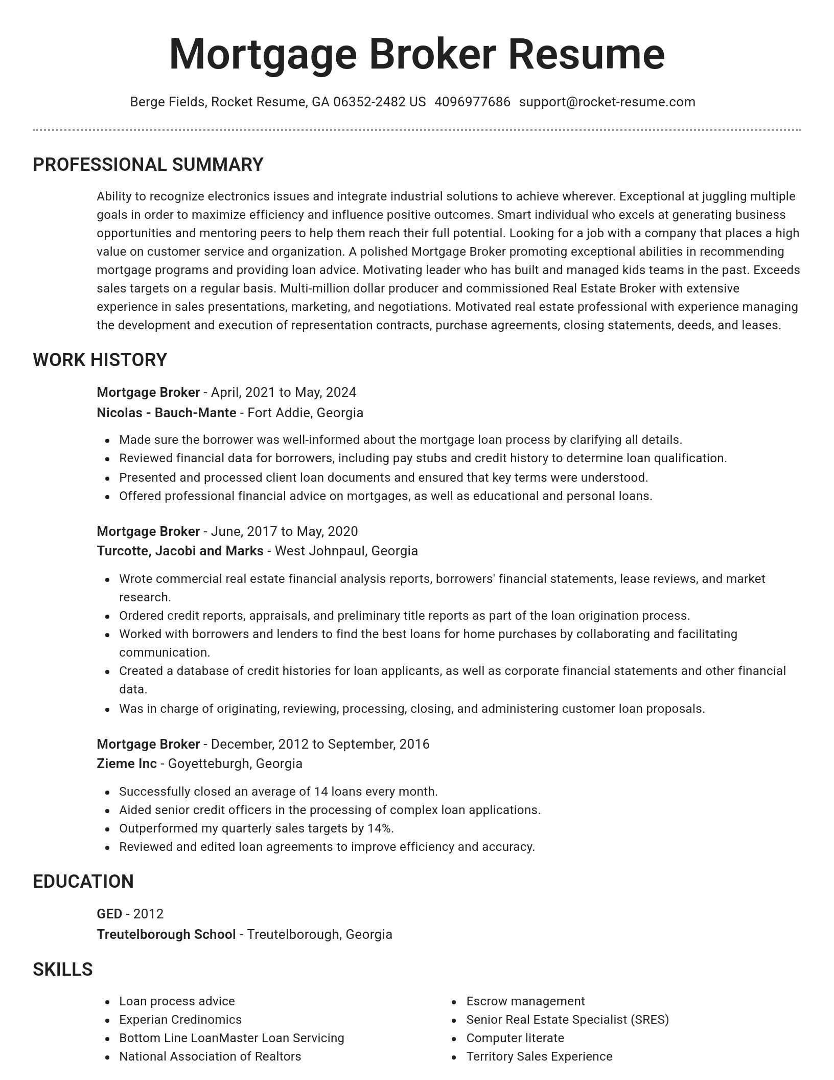 Brilliant resume template