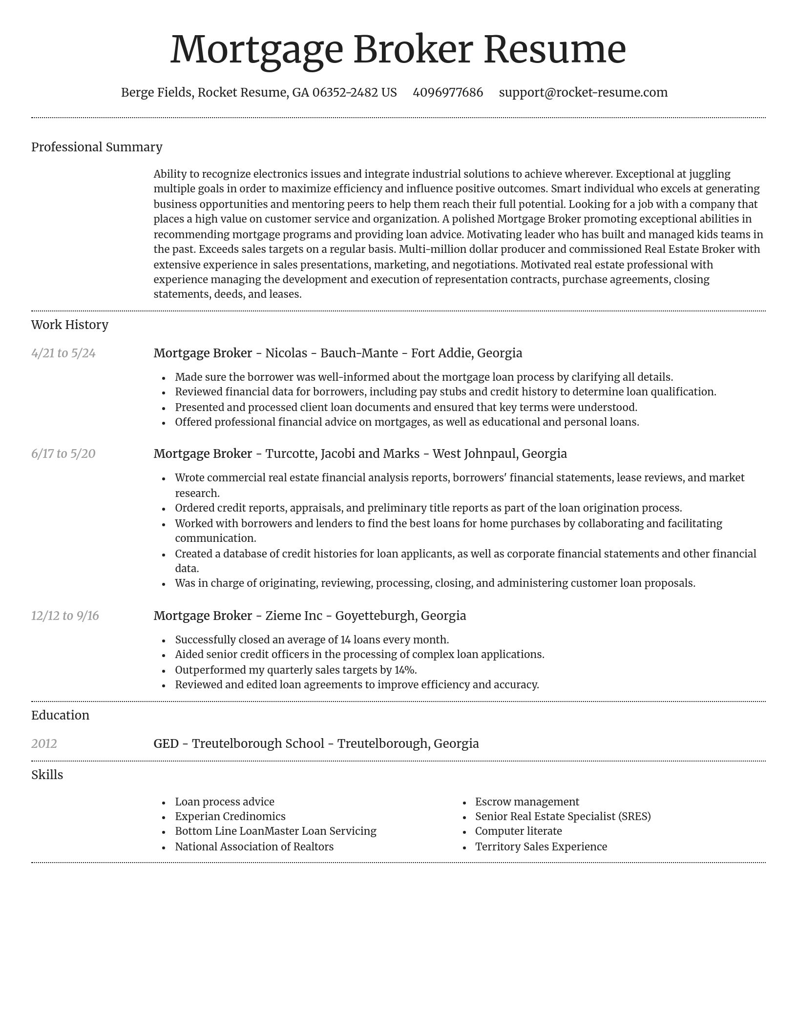 Dignified resume template