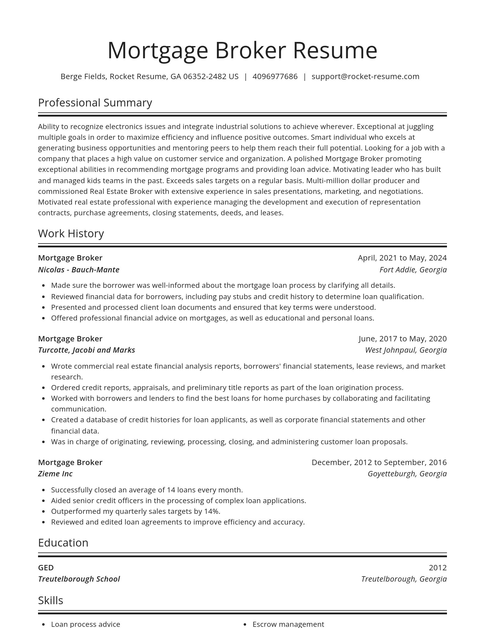 Spotlight resume template
