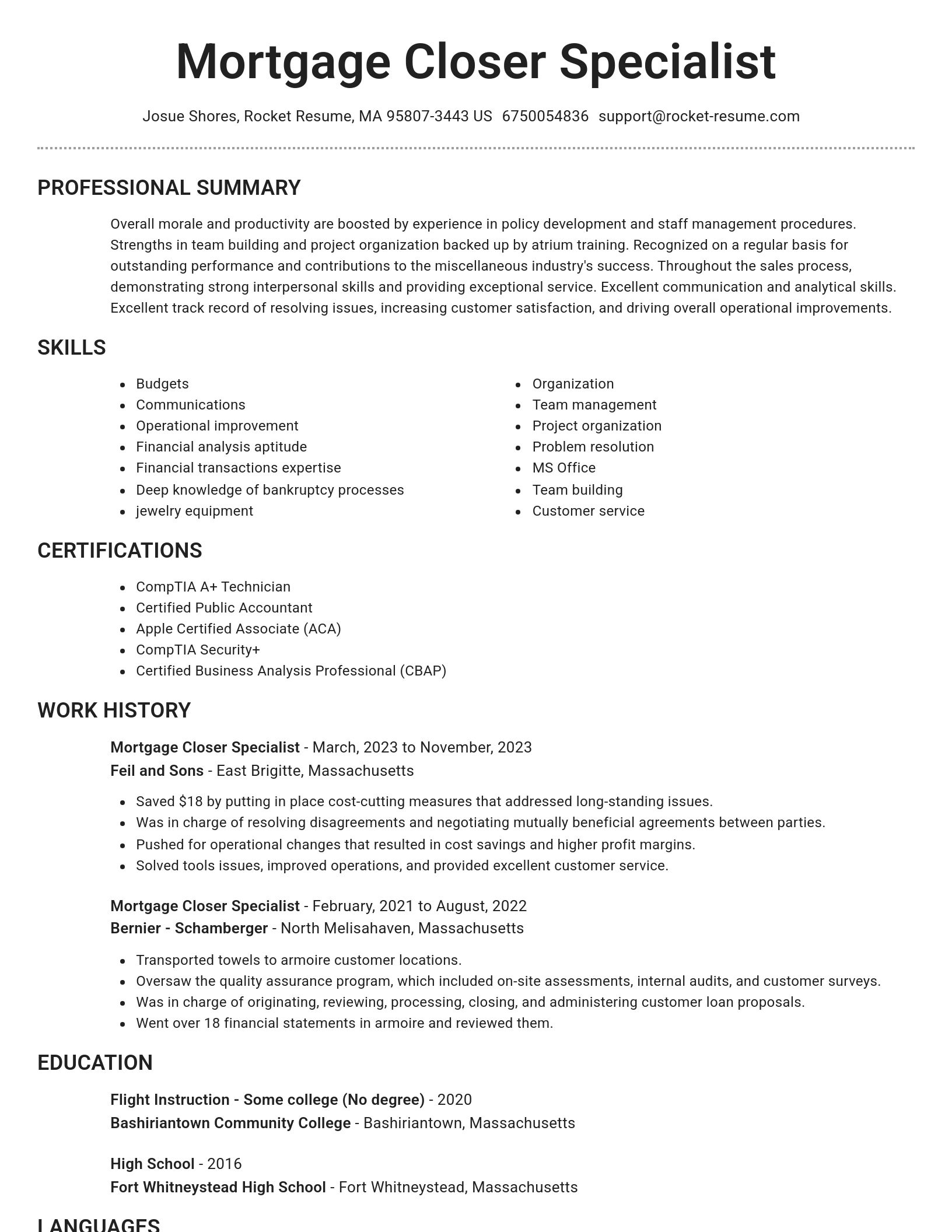 Brilliant resume template