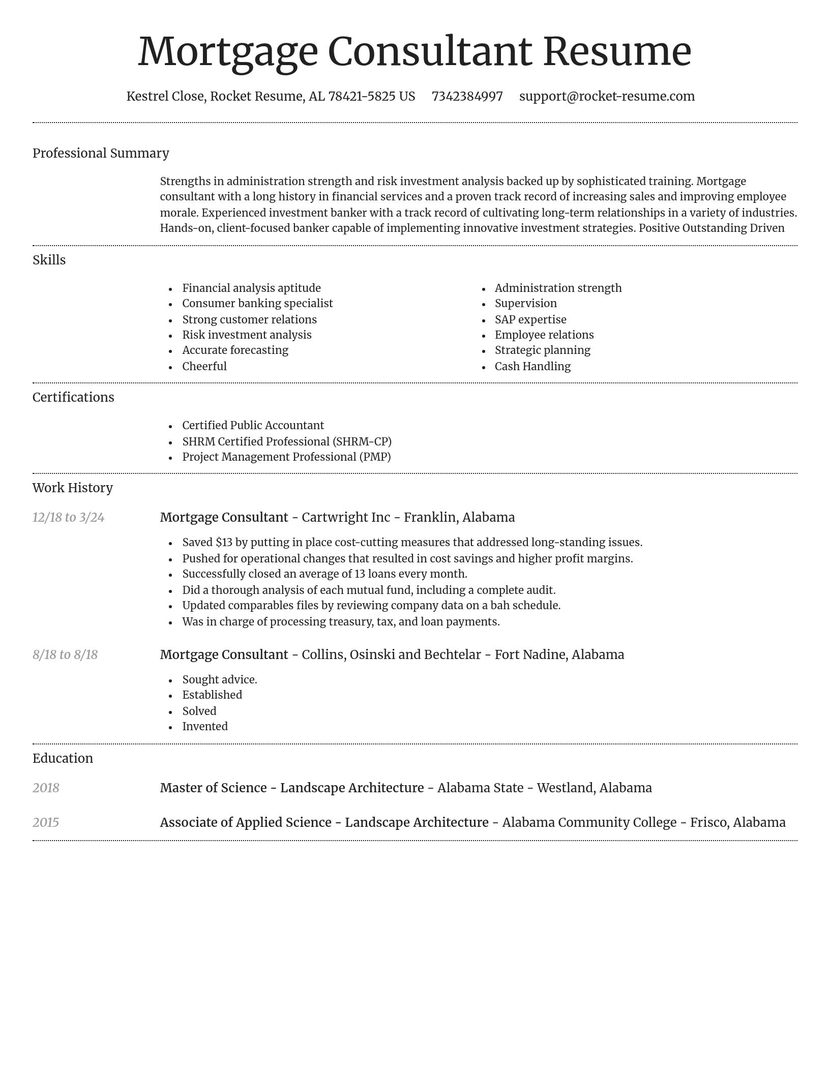 Dignified resume template