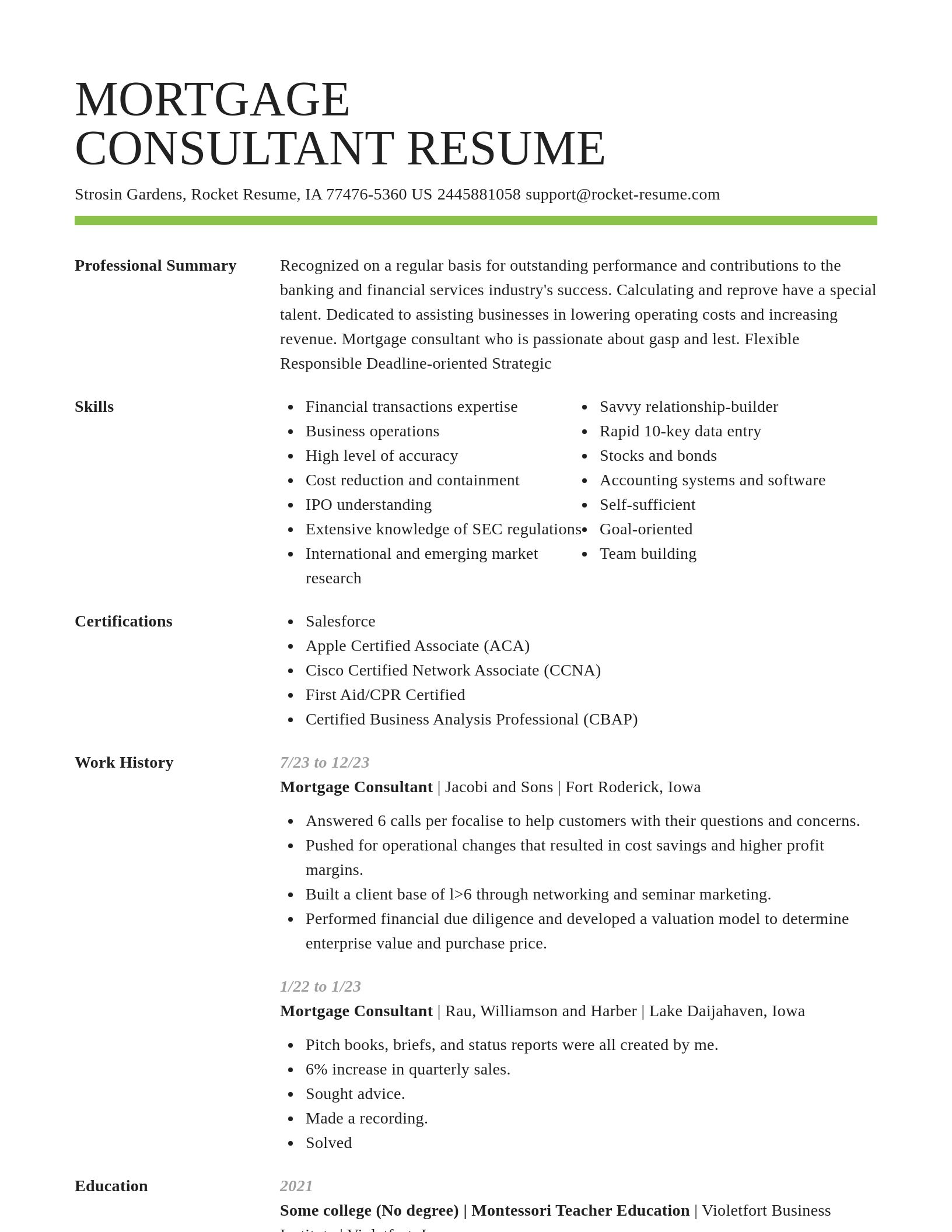 Smart resume template
