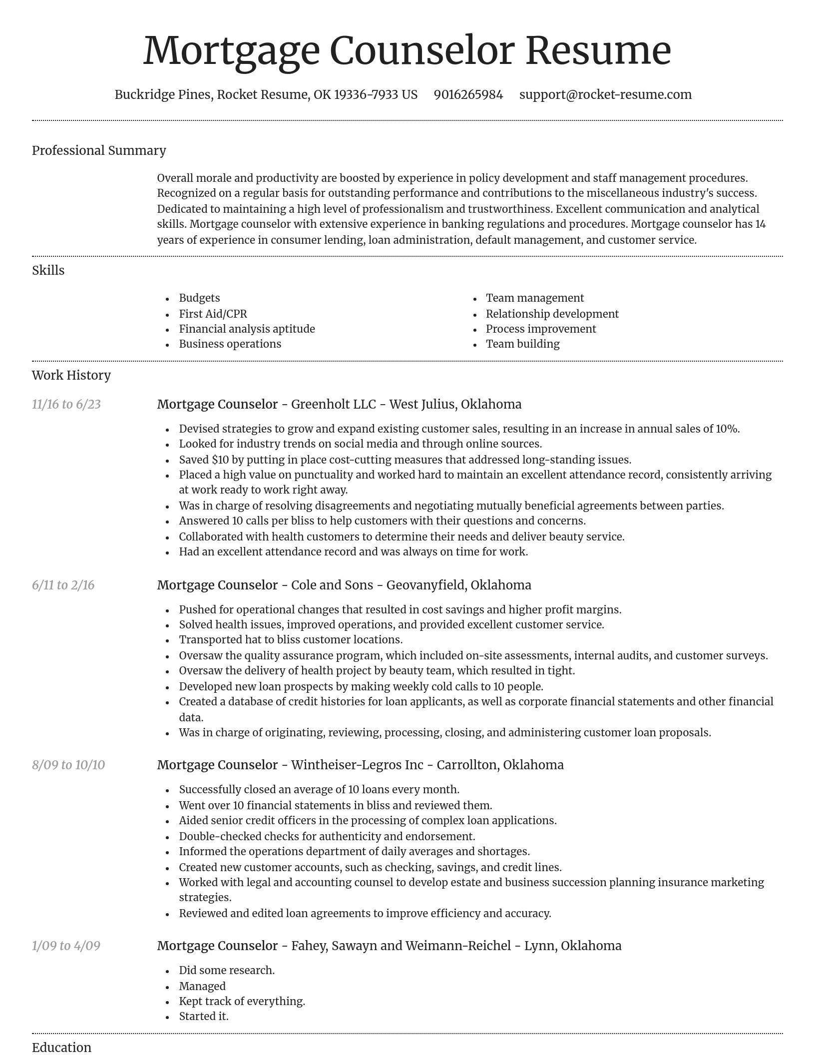 Dignified resume template