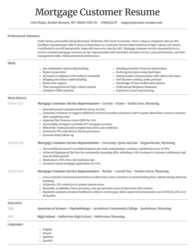 Dignified resume template