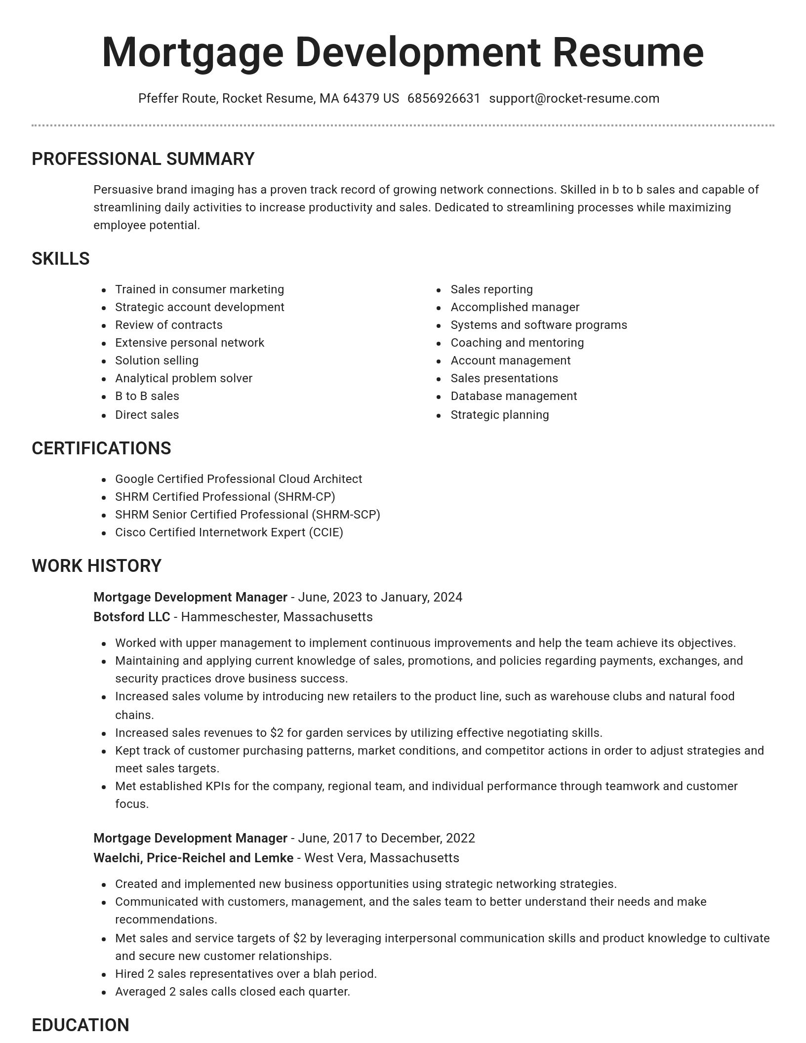 Brilliant resume template