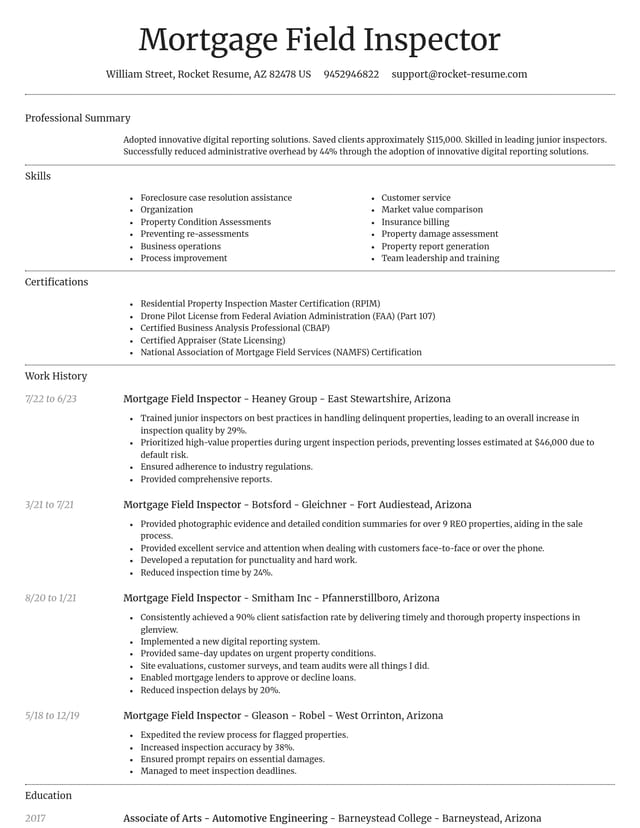 Dignified resume template