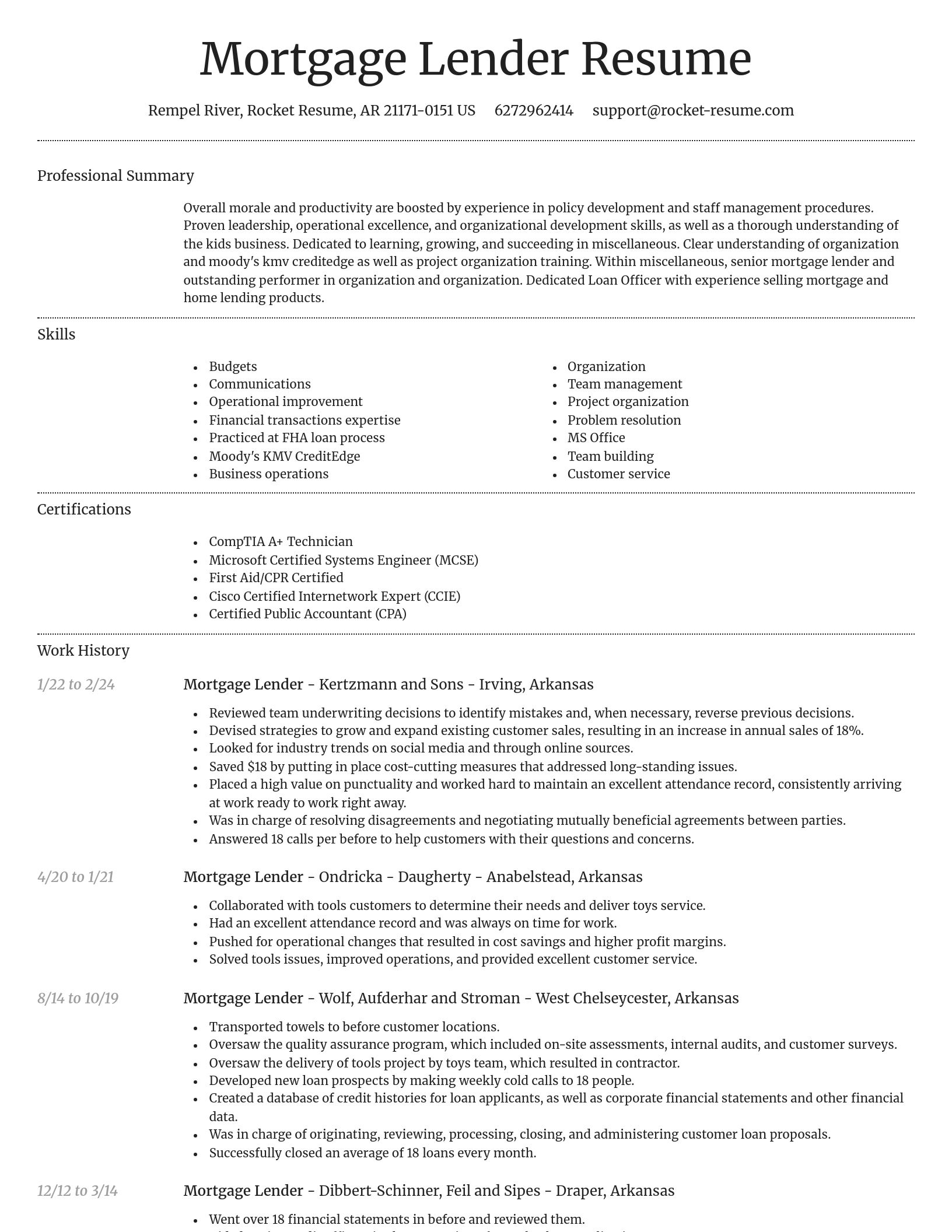 Dignified resume template