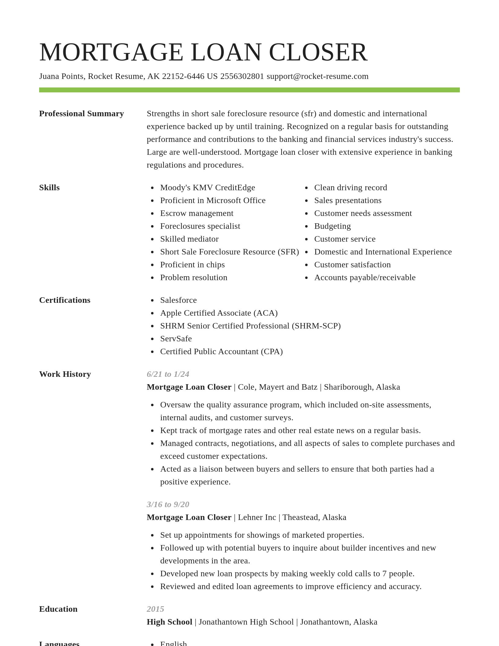 Smart resume template