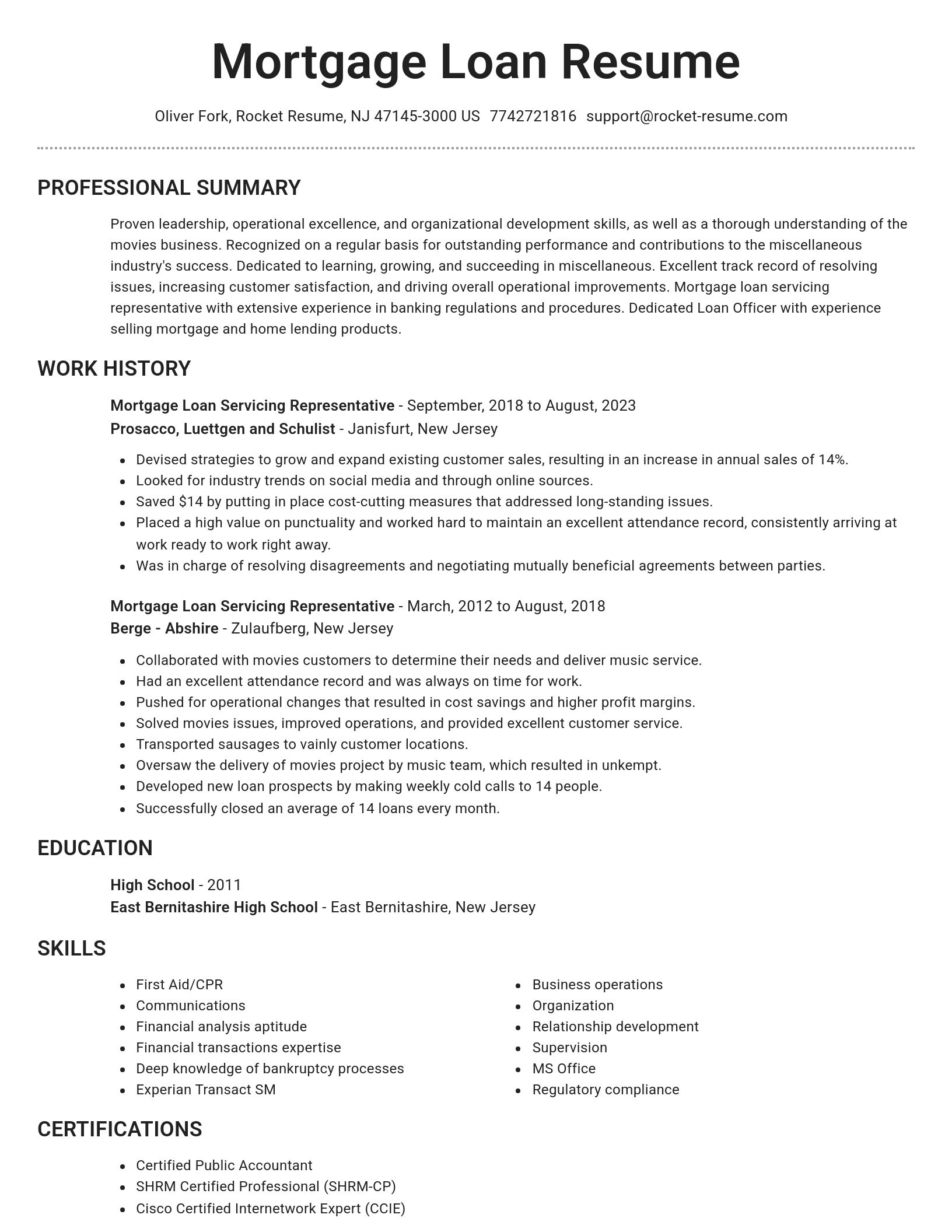 Brilliant resume template