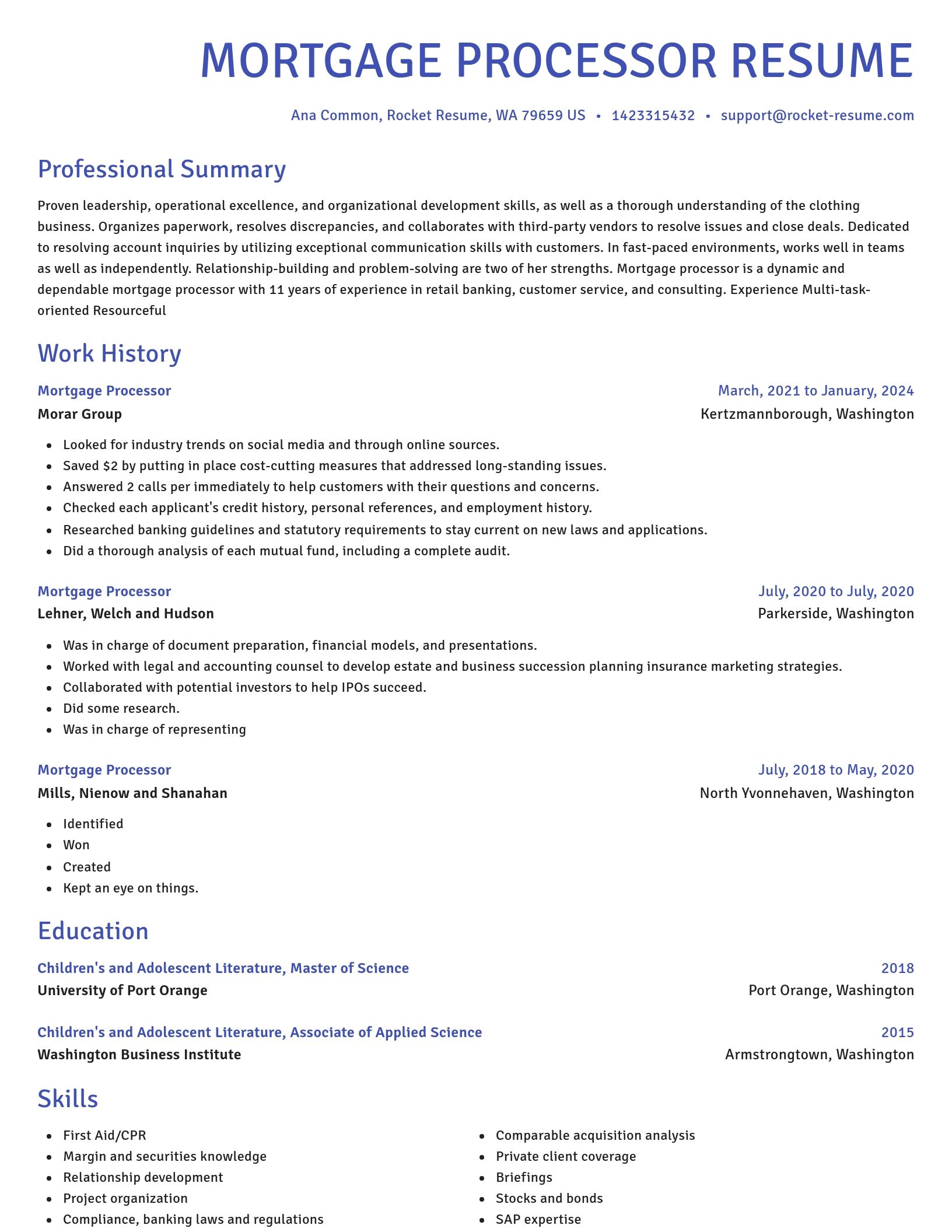 Novel resume template