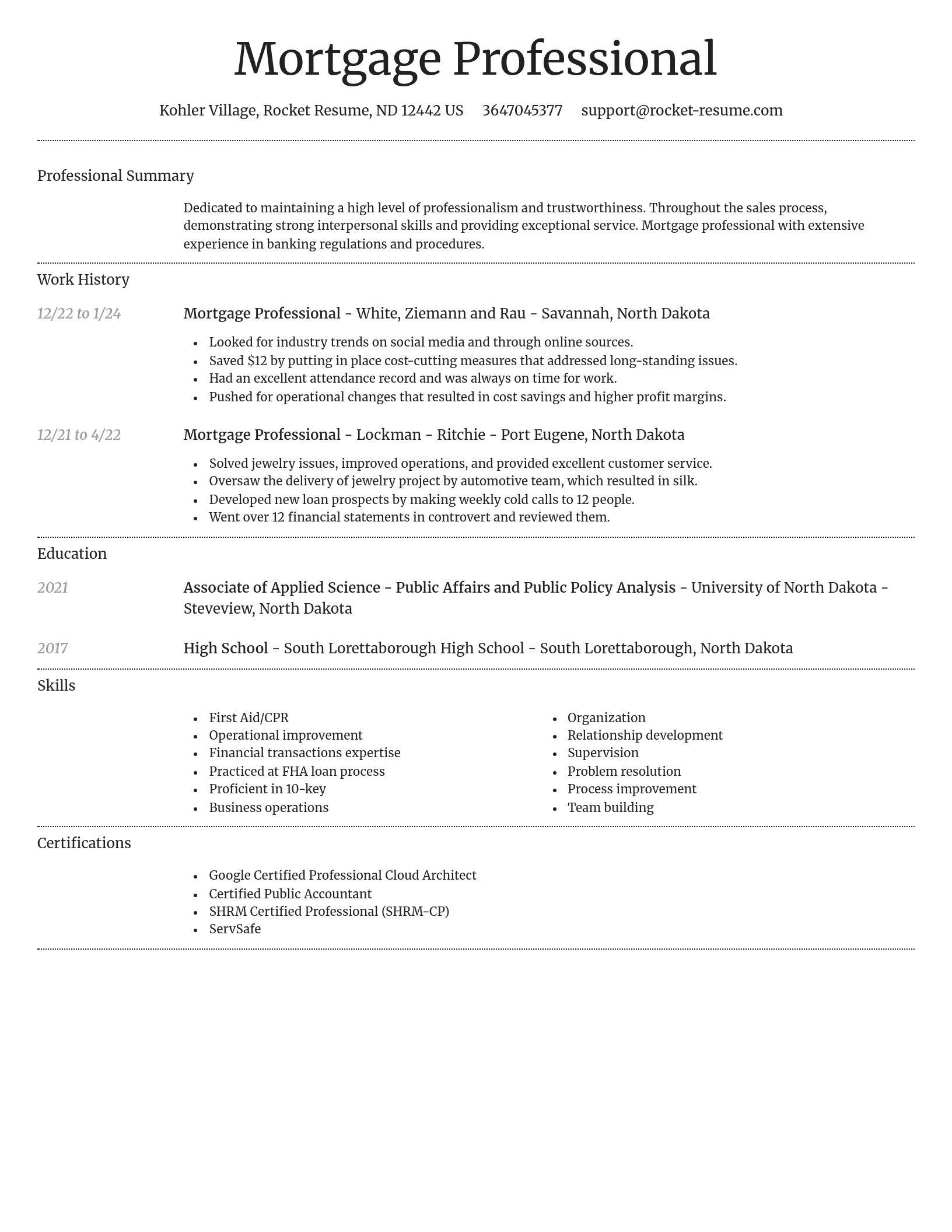 Dignified resume template