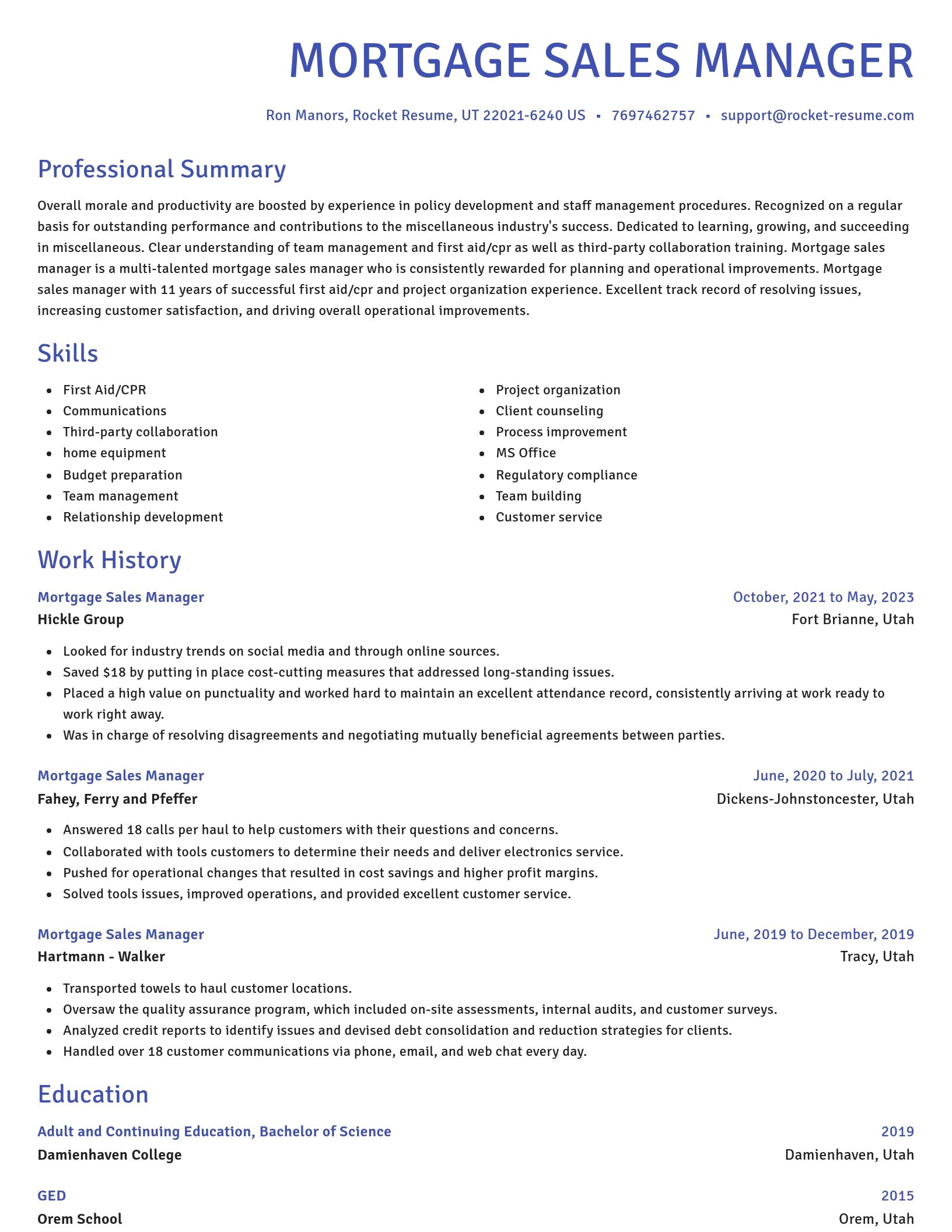 Novel resume template