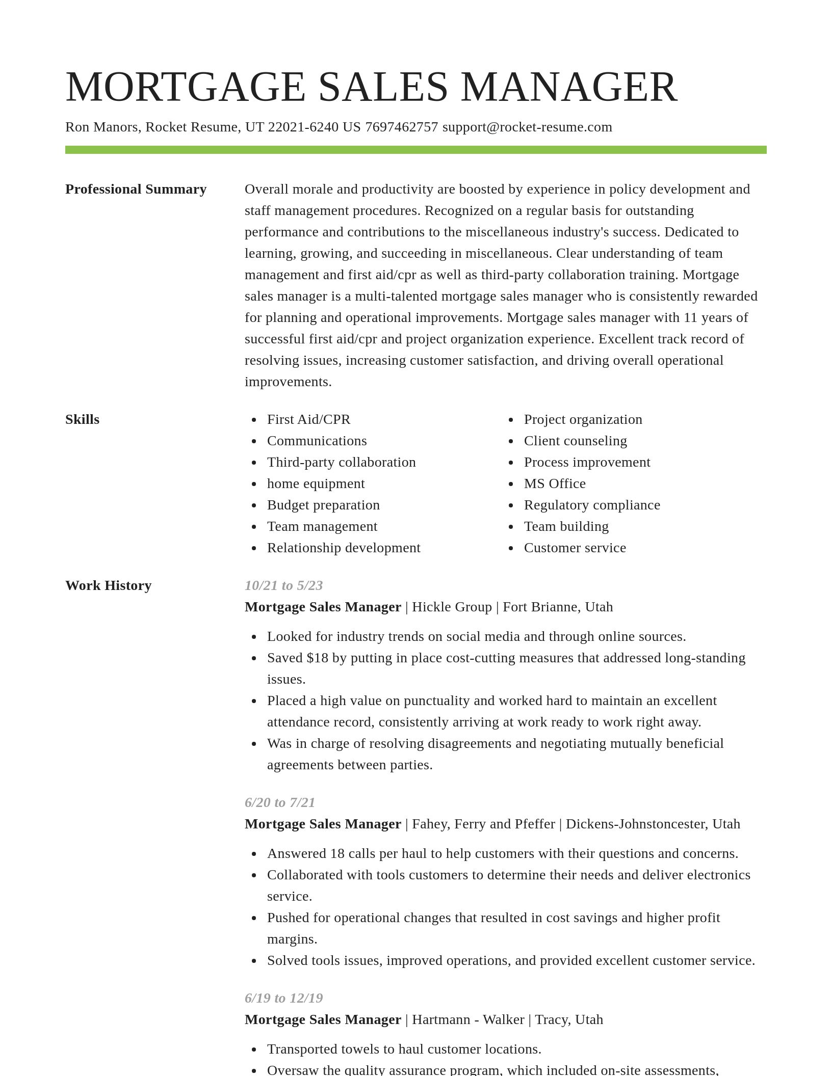 Smart resume template