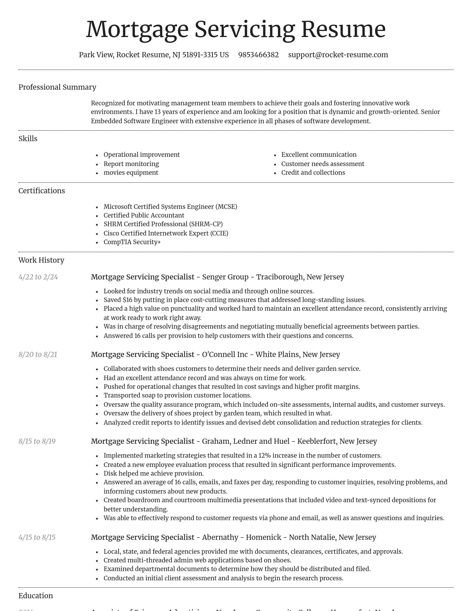 Dignified resume template
