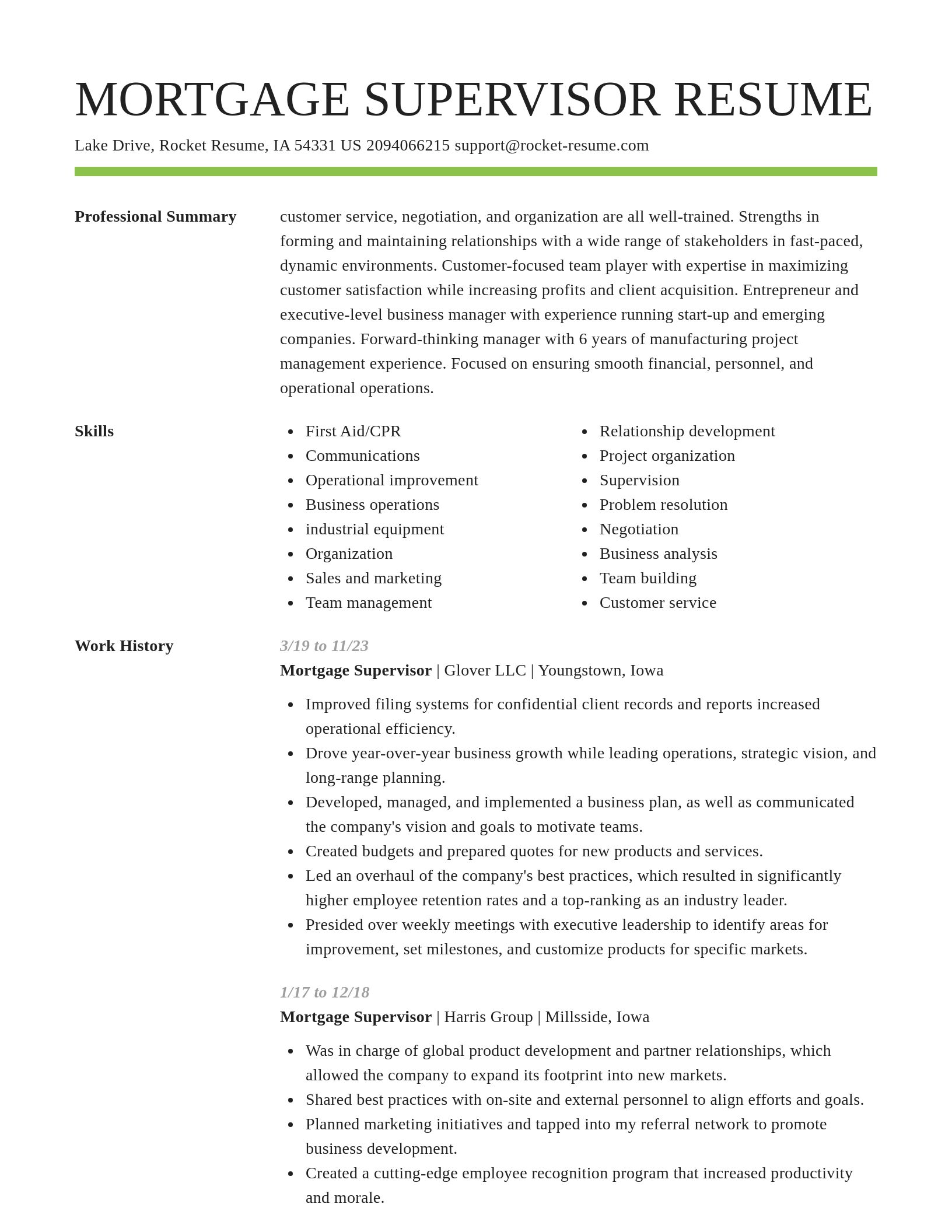 Smart resume template