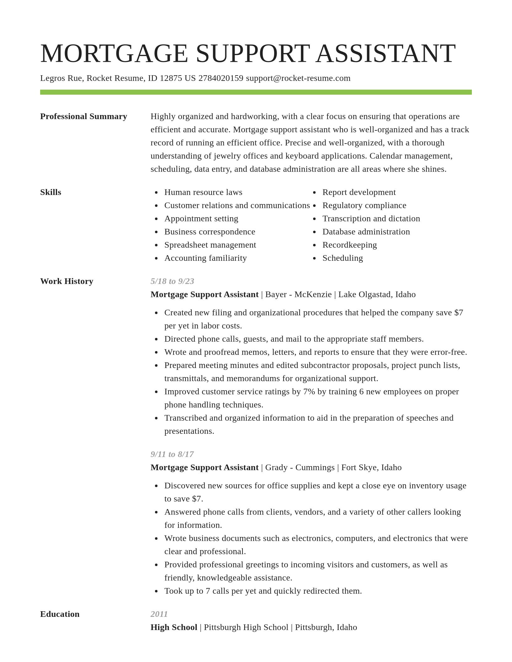 Smart resume template