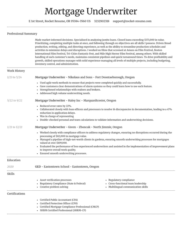 Dignified resume template